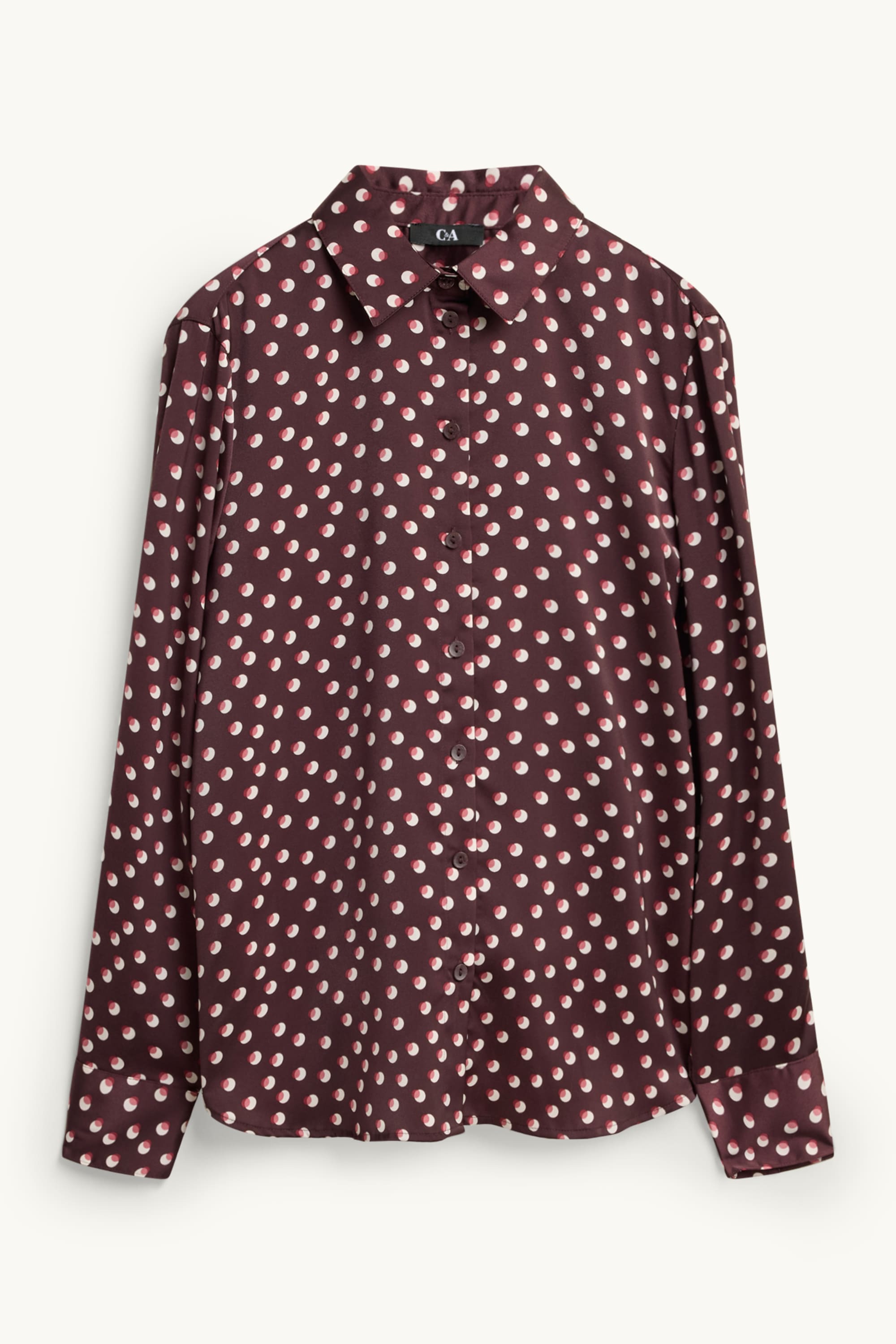 Shirt blouse - polka dot bordeaux / white