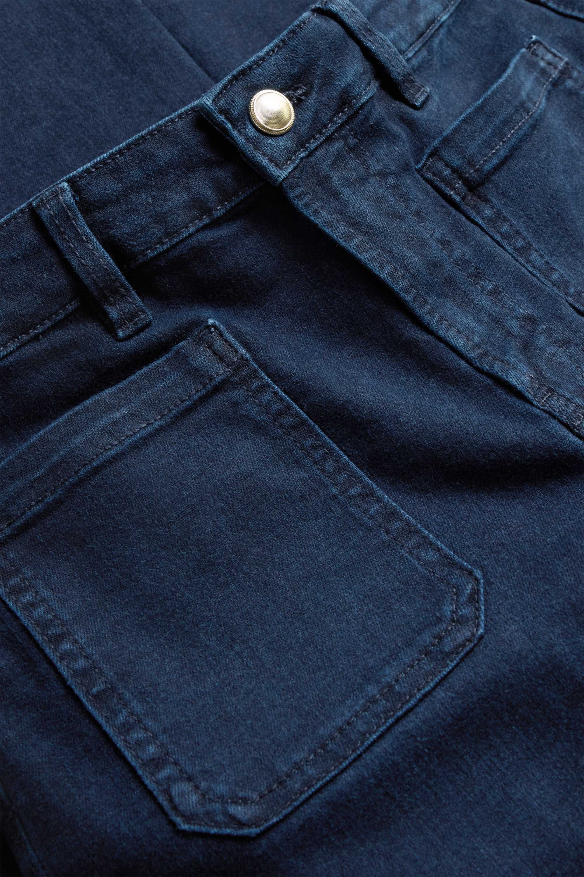 Wide leg jeans - mid-rise waist denim-dark blue