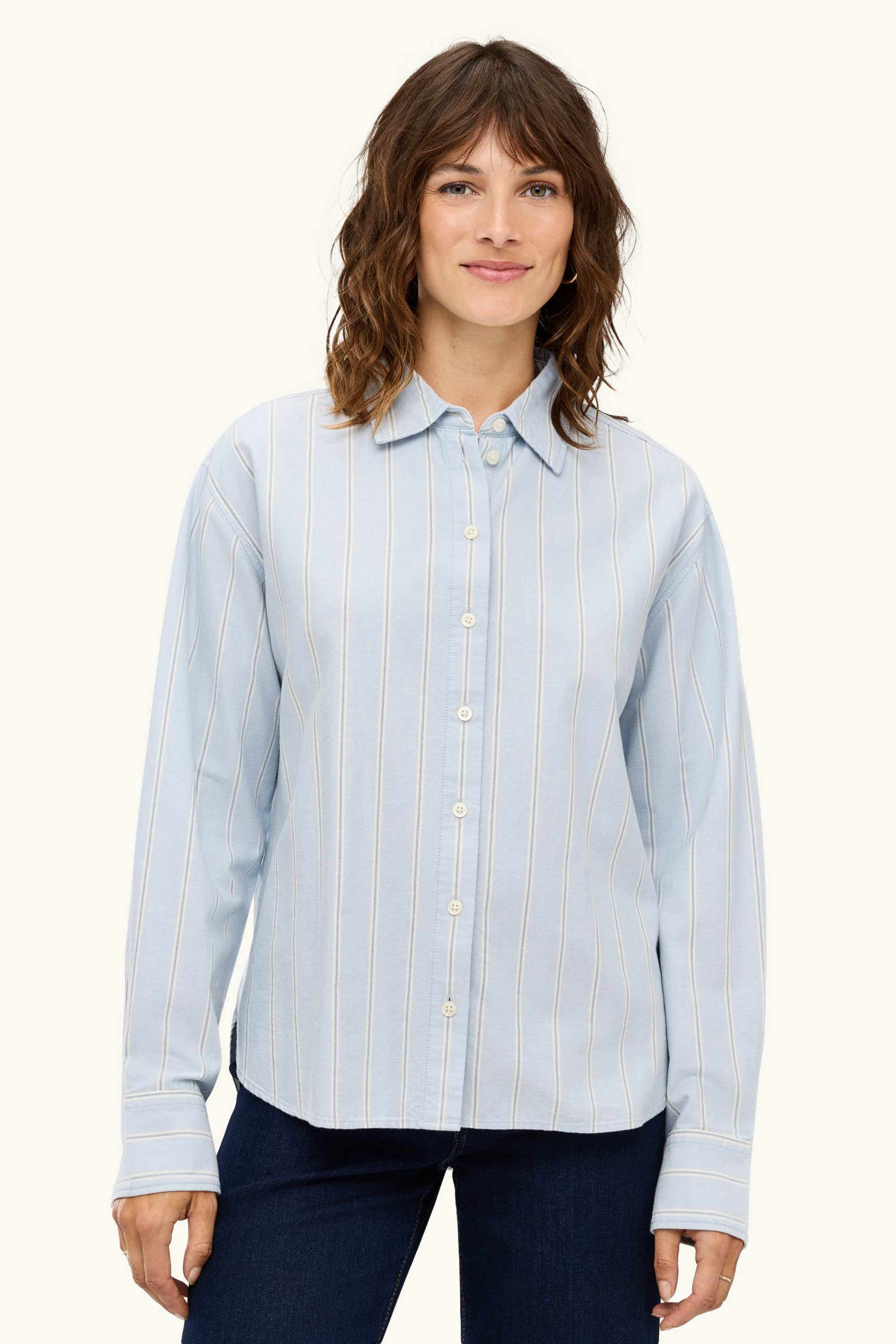 Shirt blouse - striped light blue