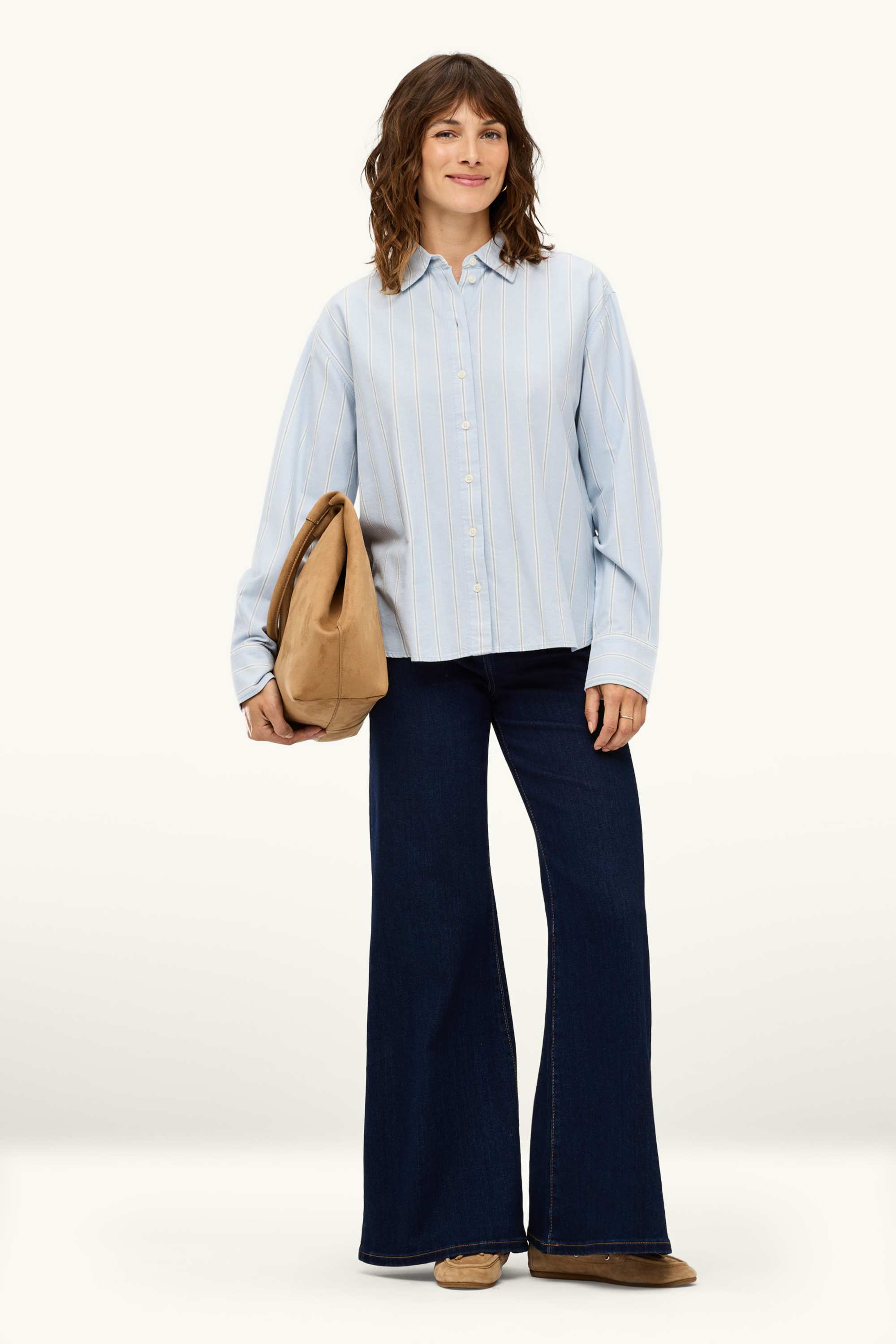 Shirt blouse - striped light blue