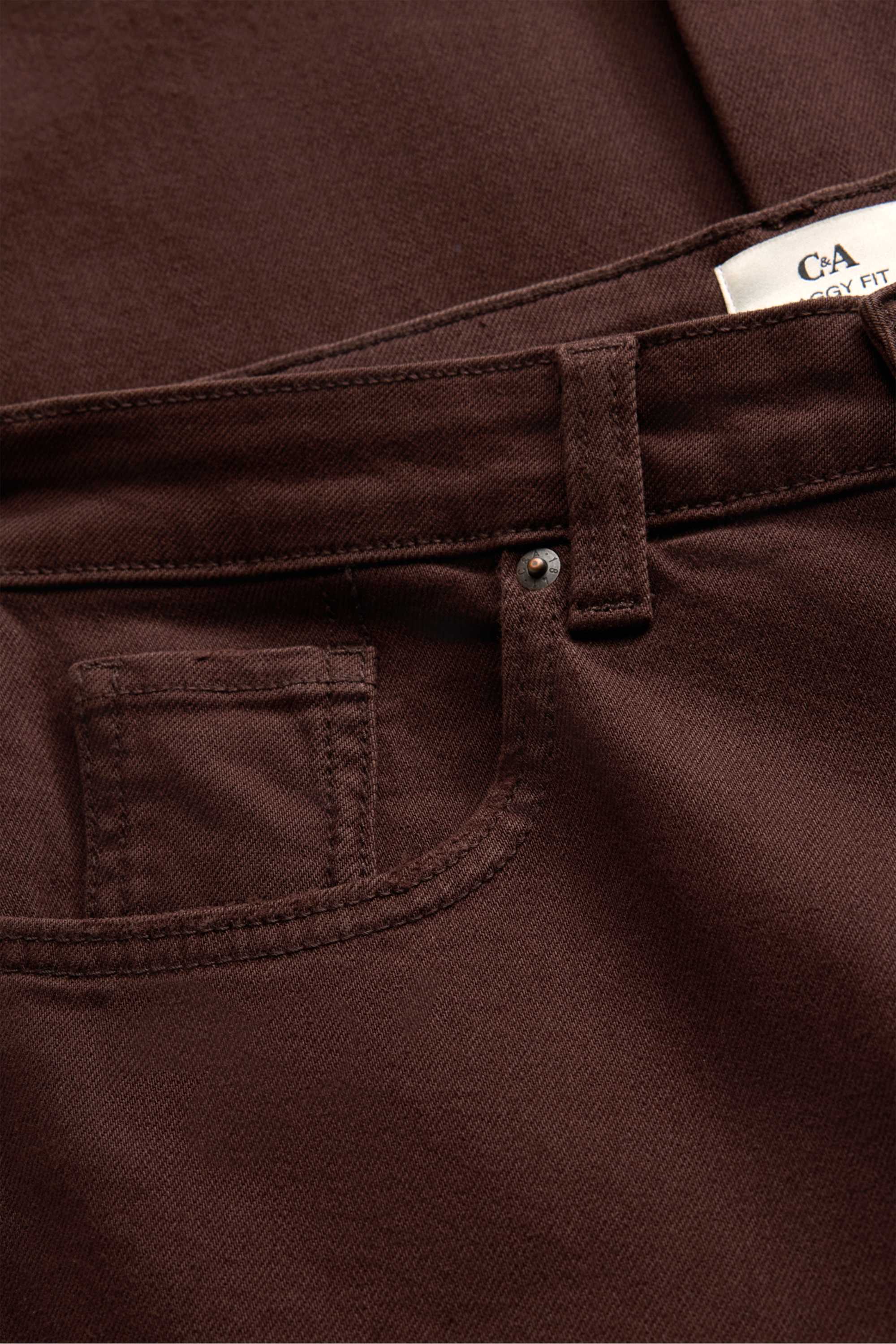 Baggy jeans - mid-rise waist dark brown