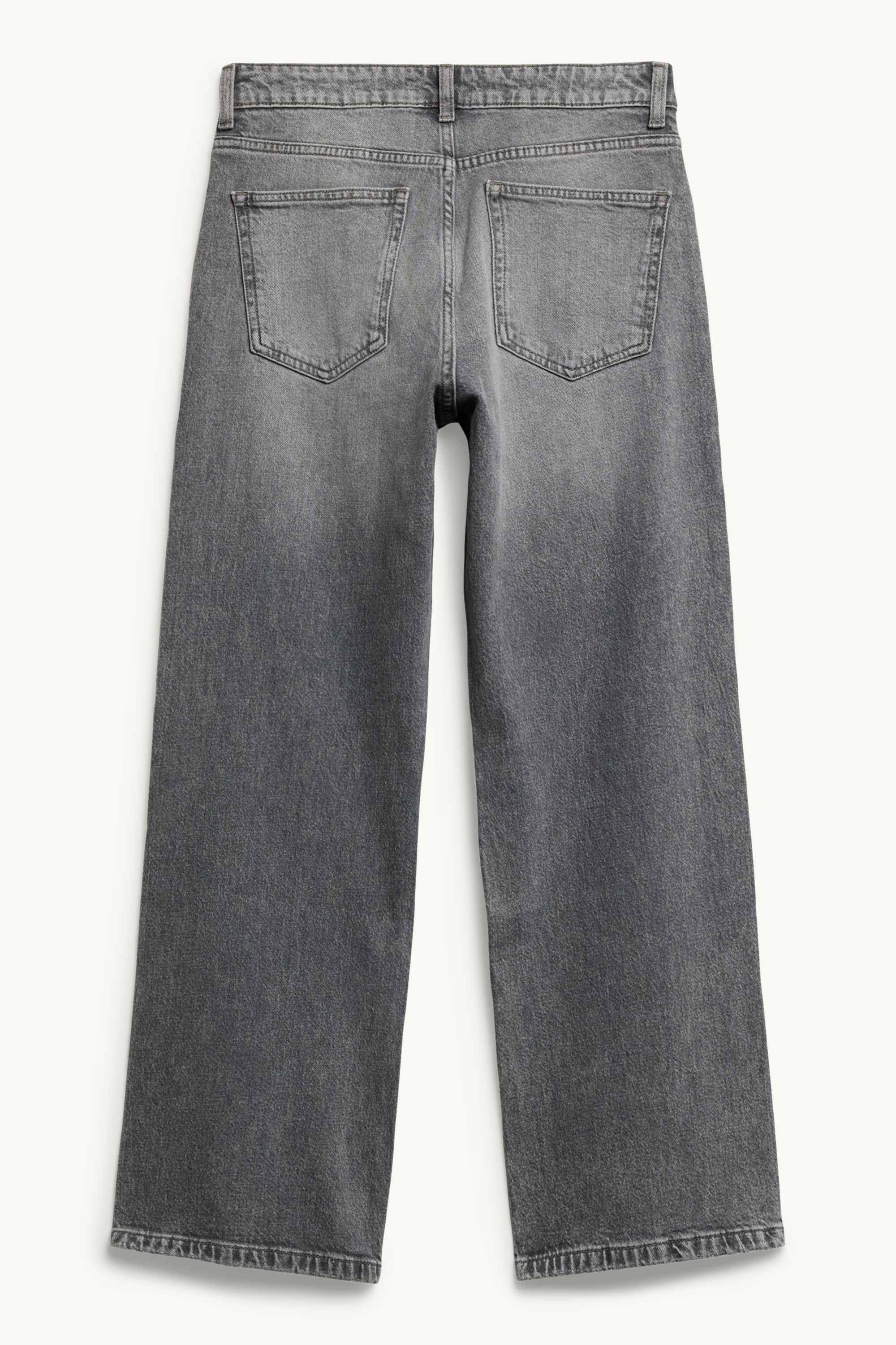Baggy jeans - mid-rise waist denim-gray