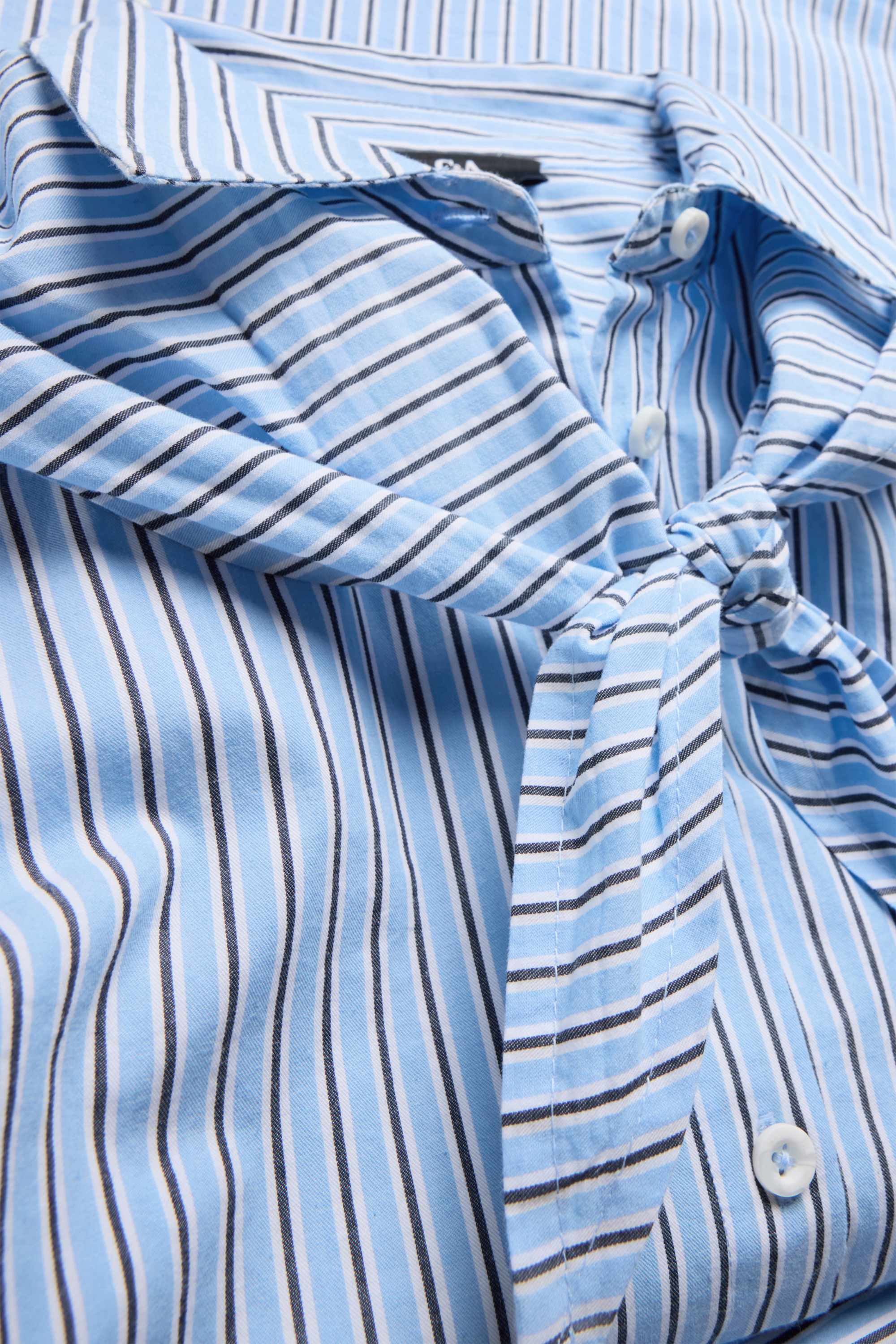 Set - shirt blouse and neckerchief - striped light blue