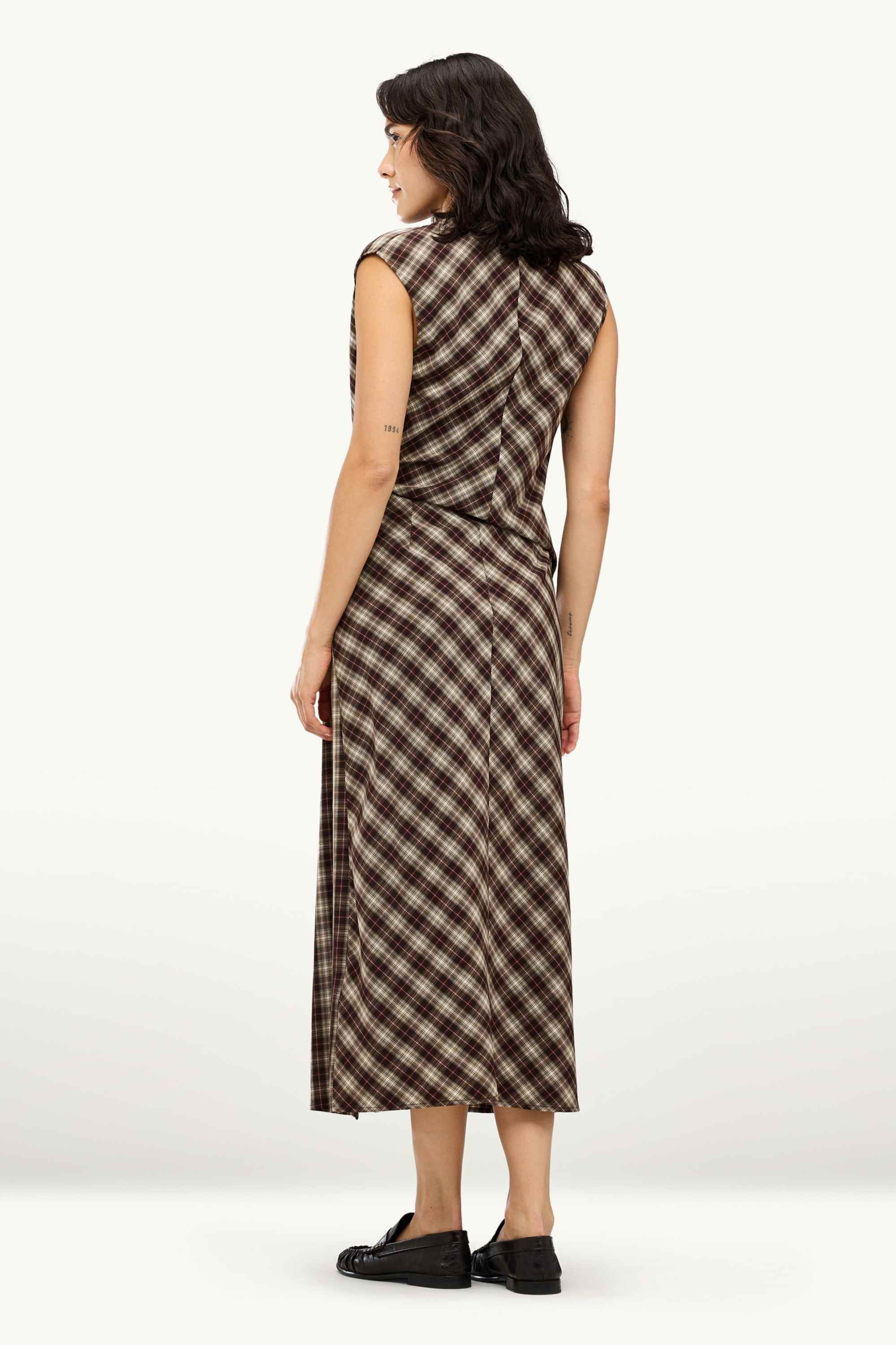 Skirt - check beige / brown