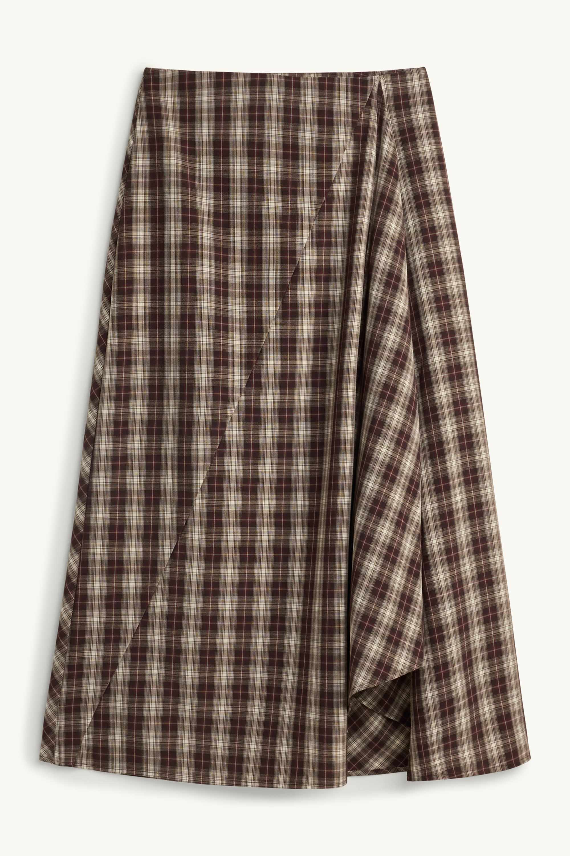 Skirt - check beige / brown