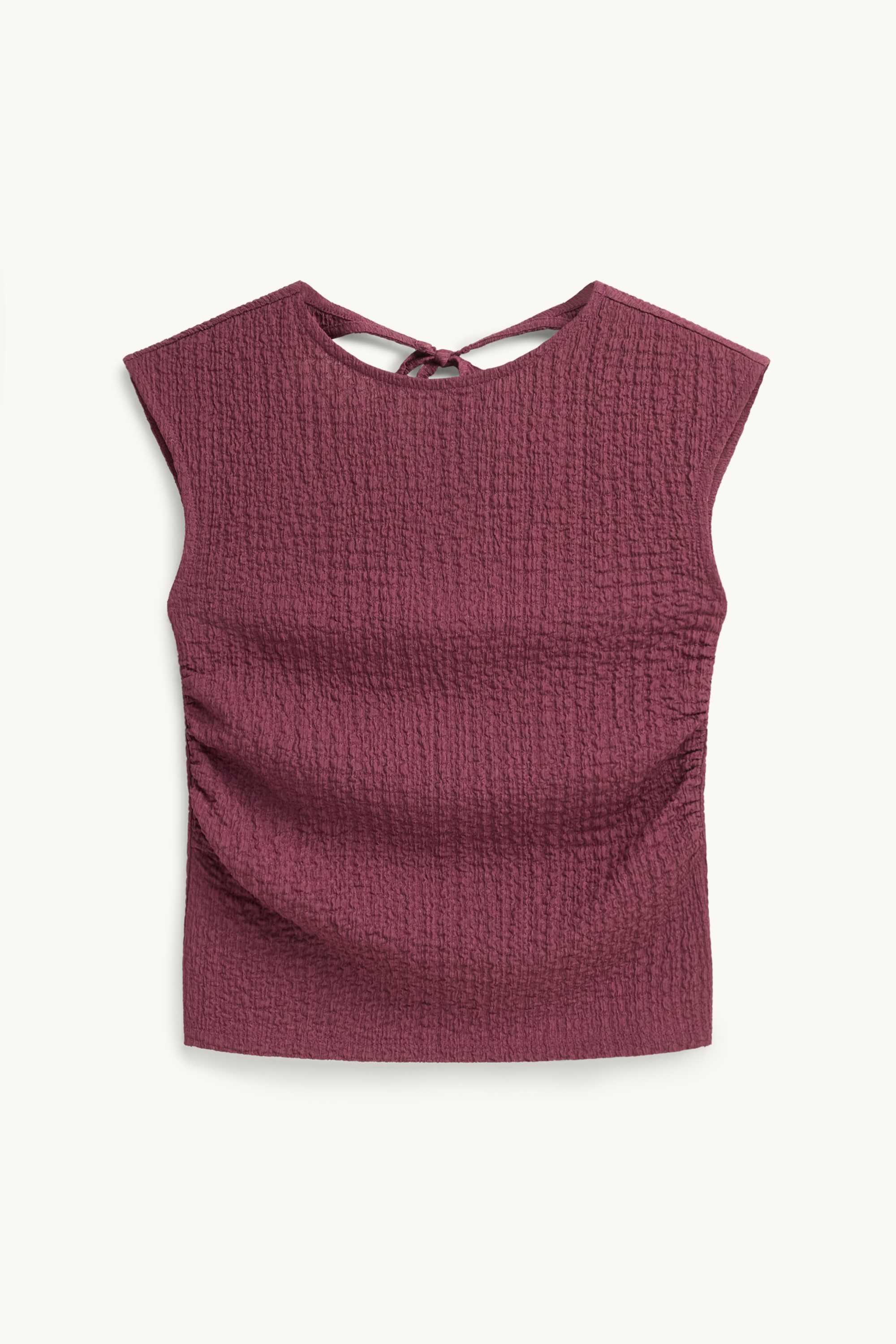 Top - textured dark red