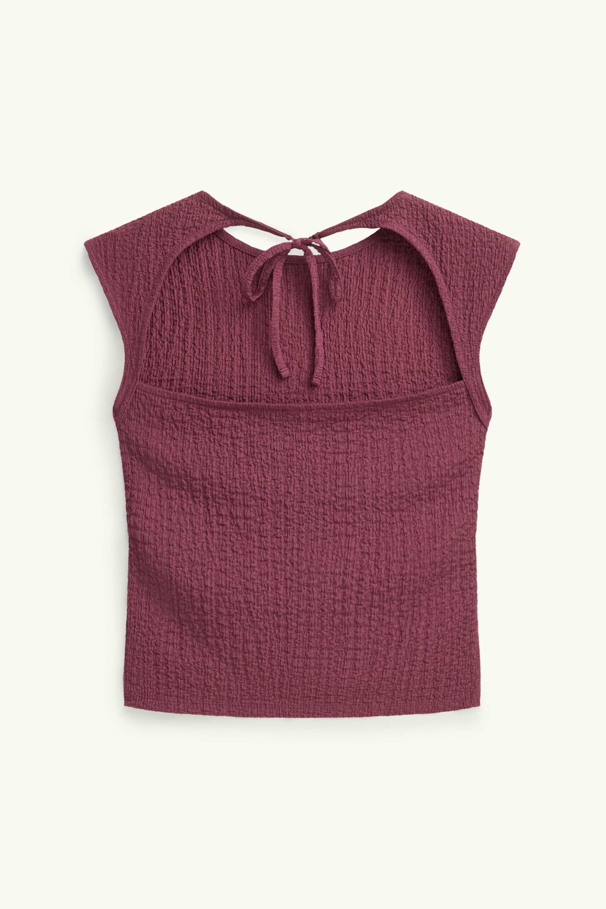 Top - textured dark red