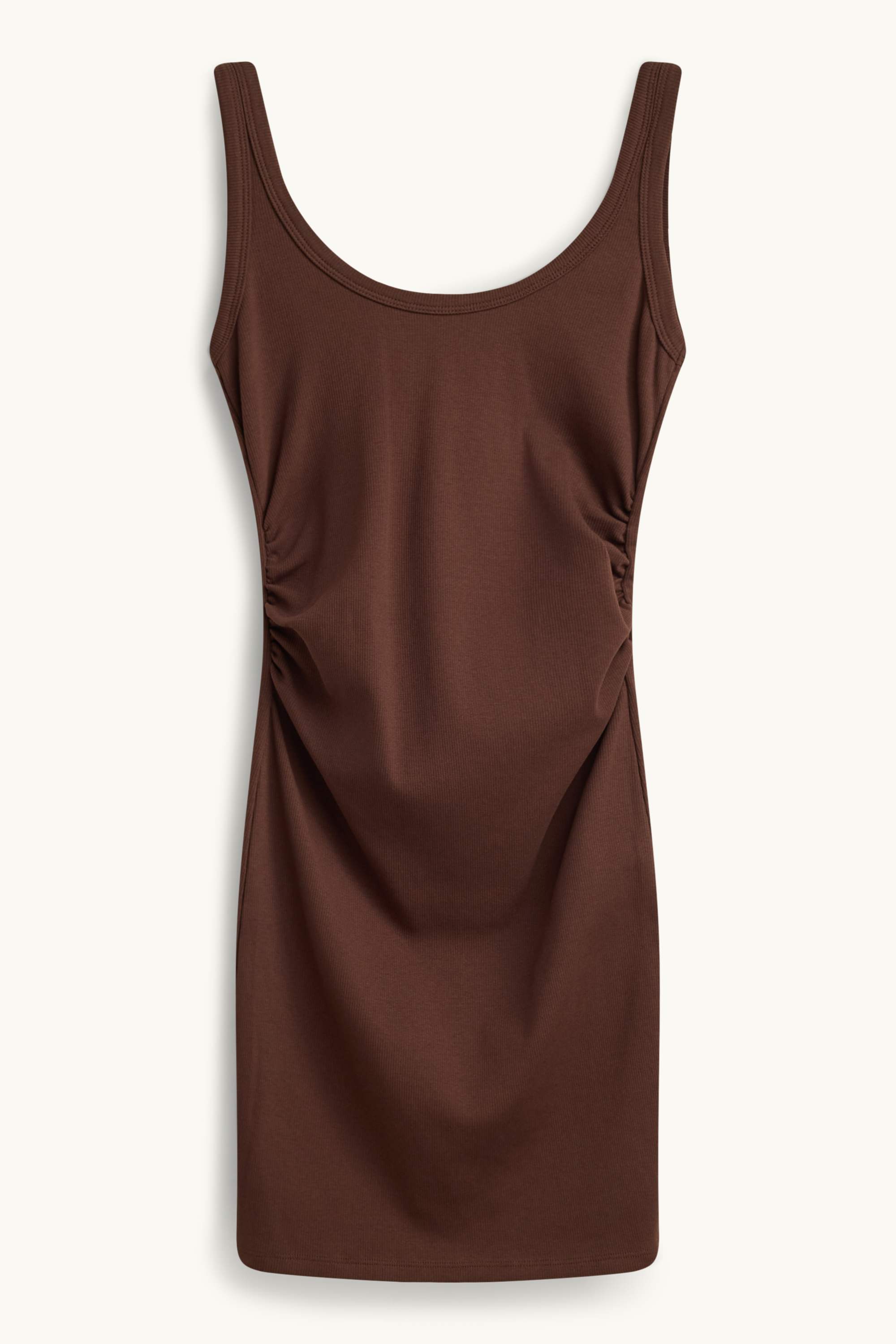 Bodycon dress - ribbed dark brown