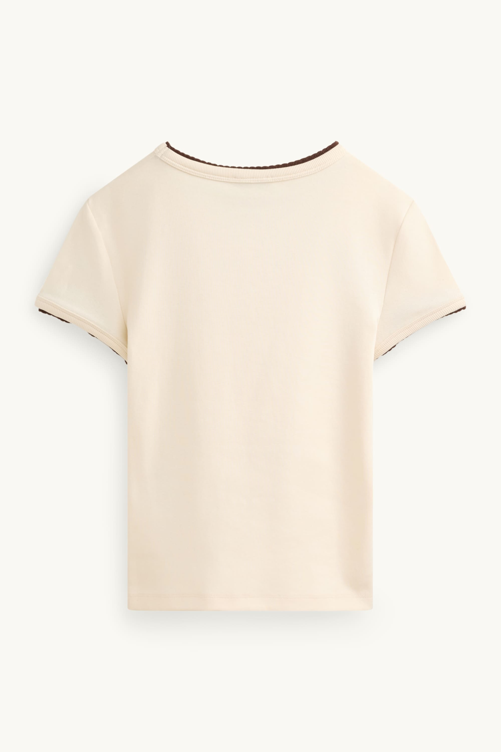 T-shirt - slim fit - 2-in-1 look beige