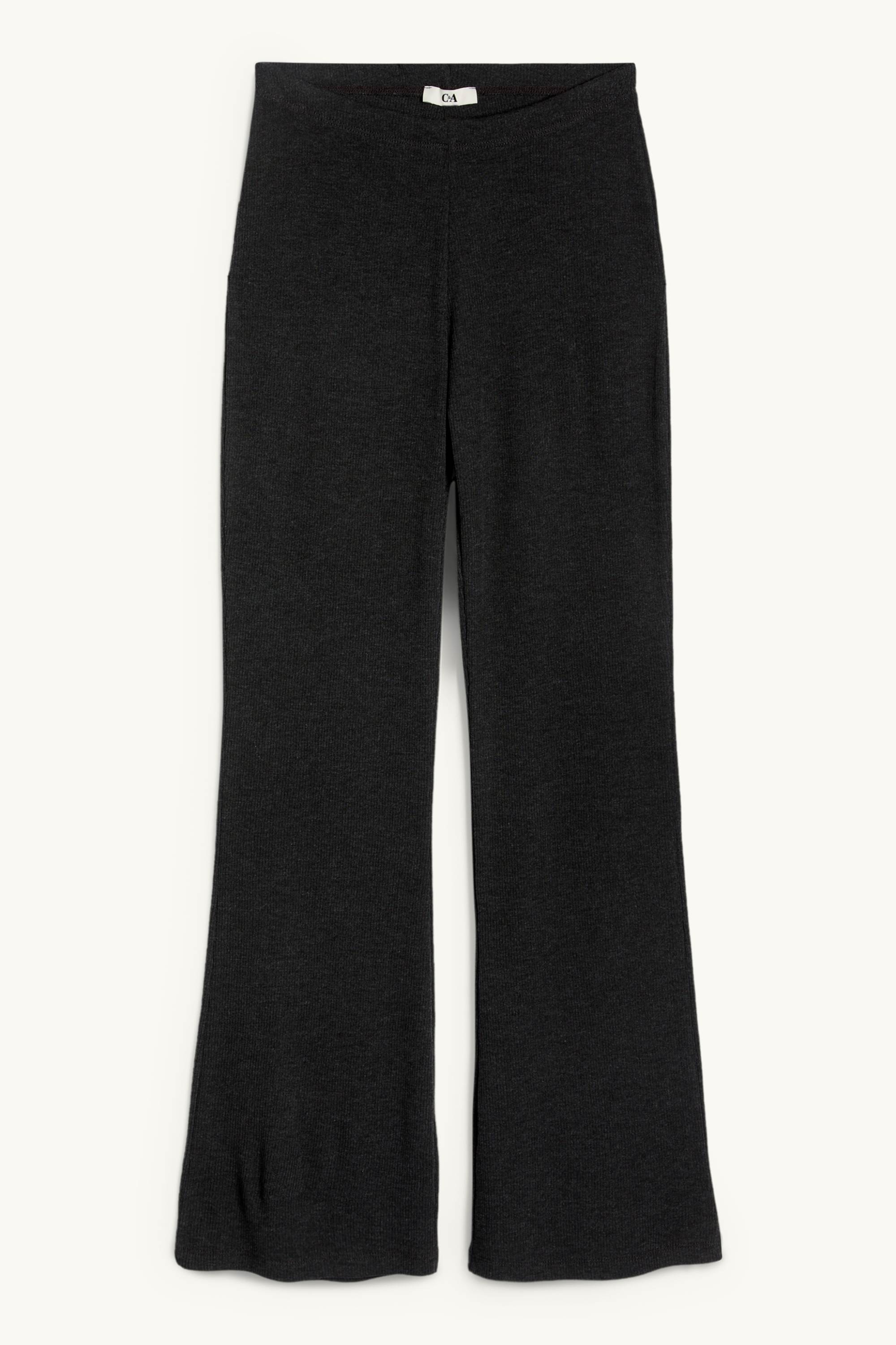 Flared leggings - ribbed dark gray