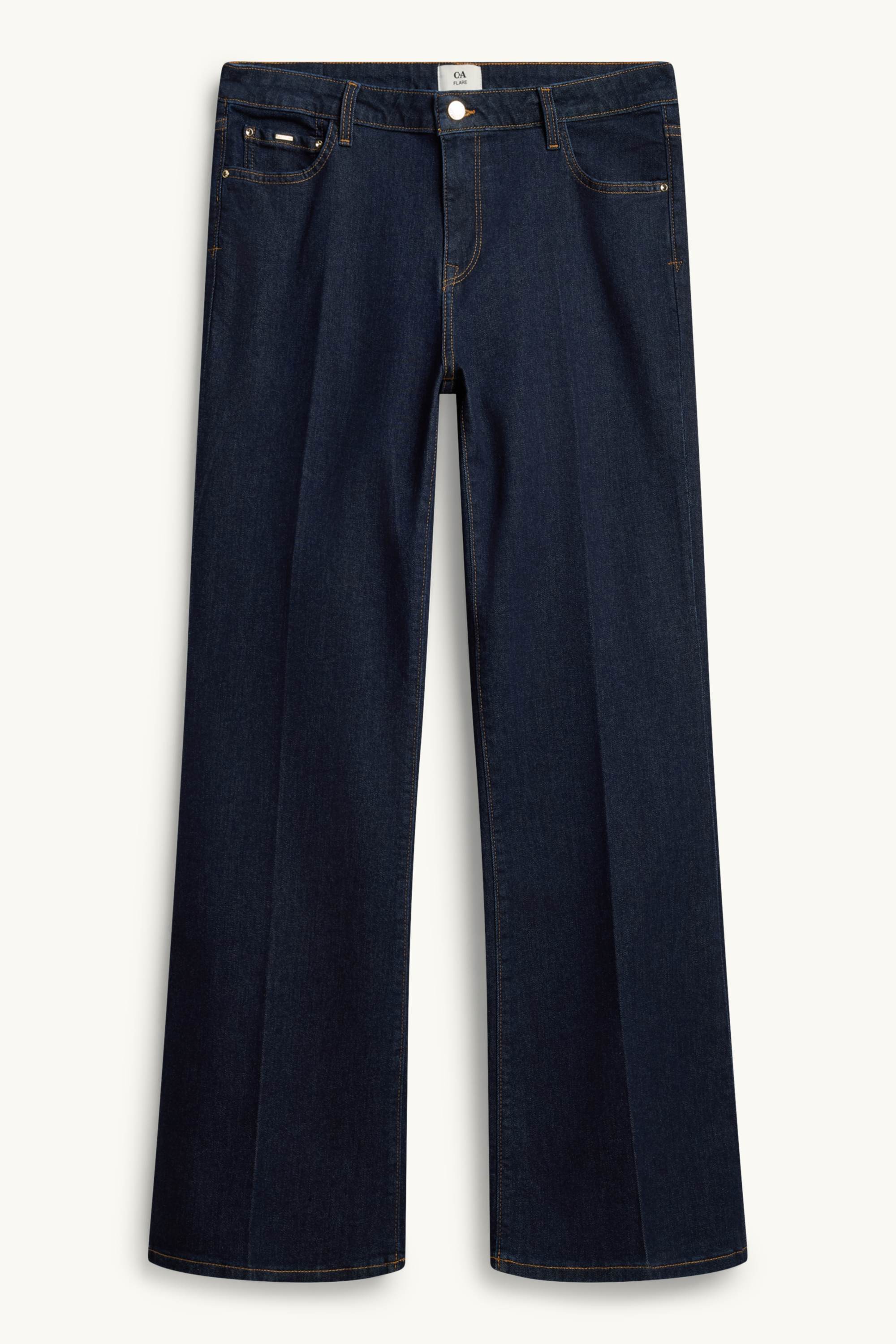 Flared jeans - mid-rise waist - LYCRA® denim-dark blue