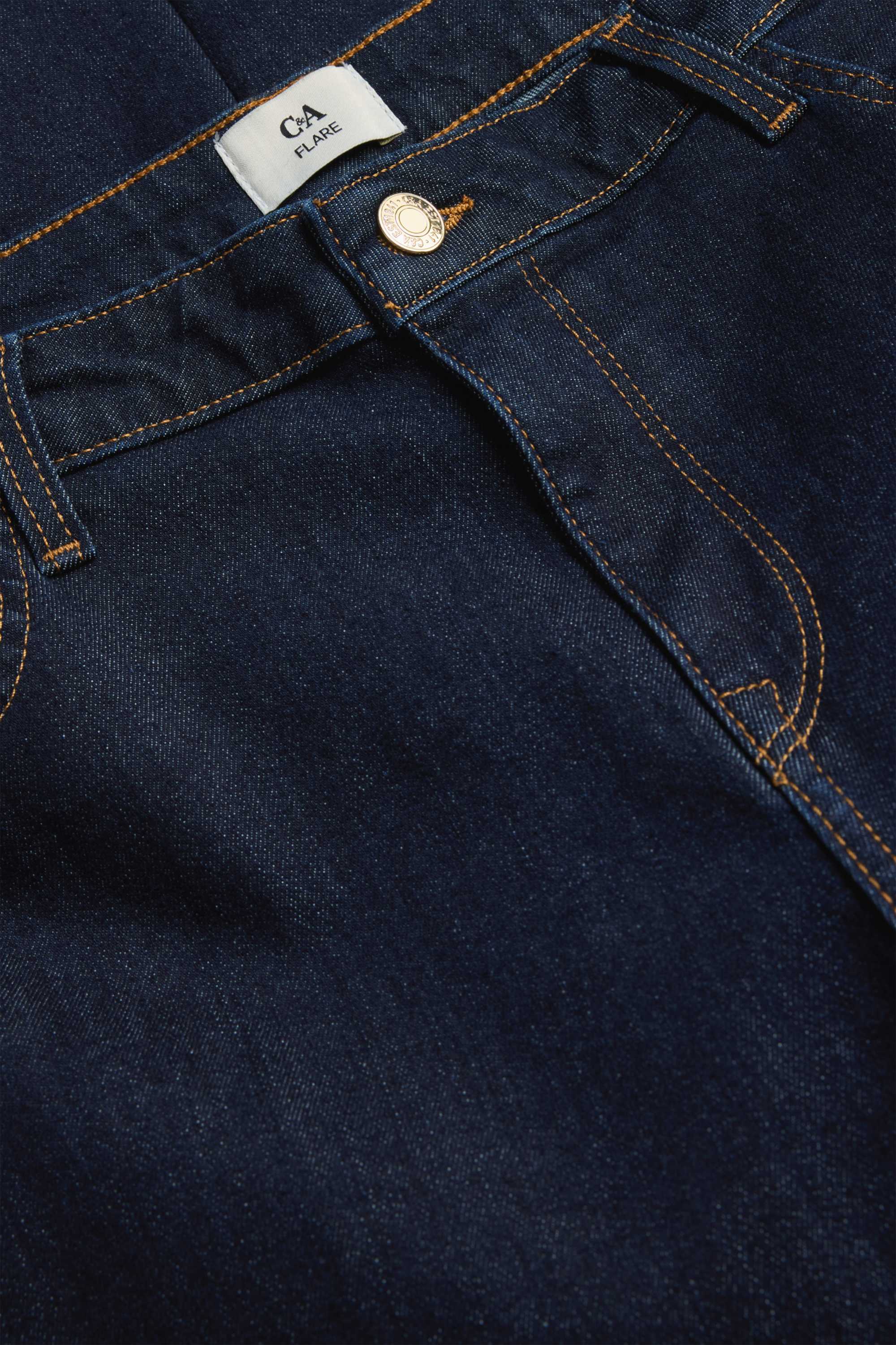Flared jeans - mid-rise waist - LYCRA® denim-dark blue