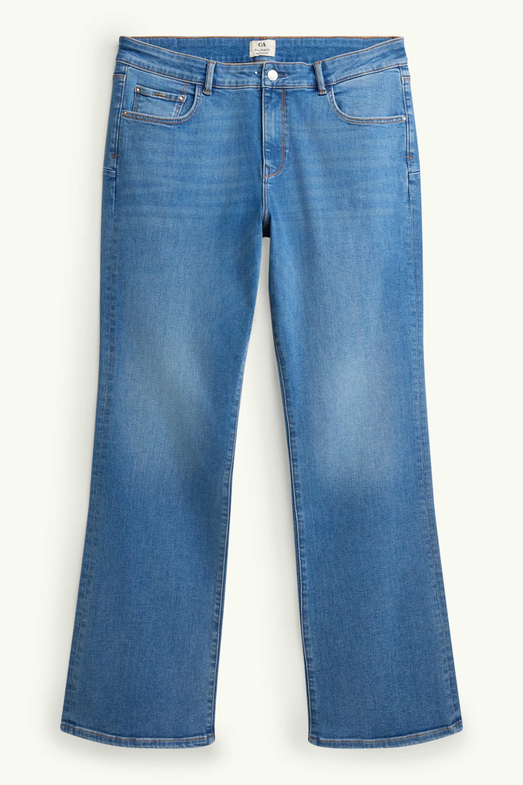 Bootcut jeans - mid-rise waist - shaping jeans - LYCRA® blue denim