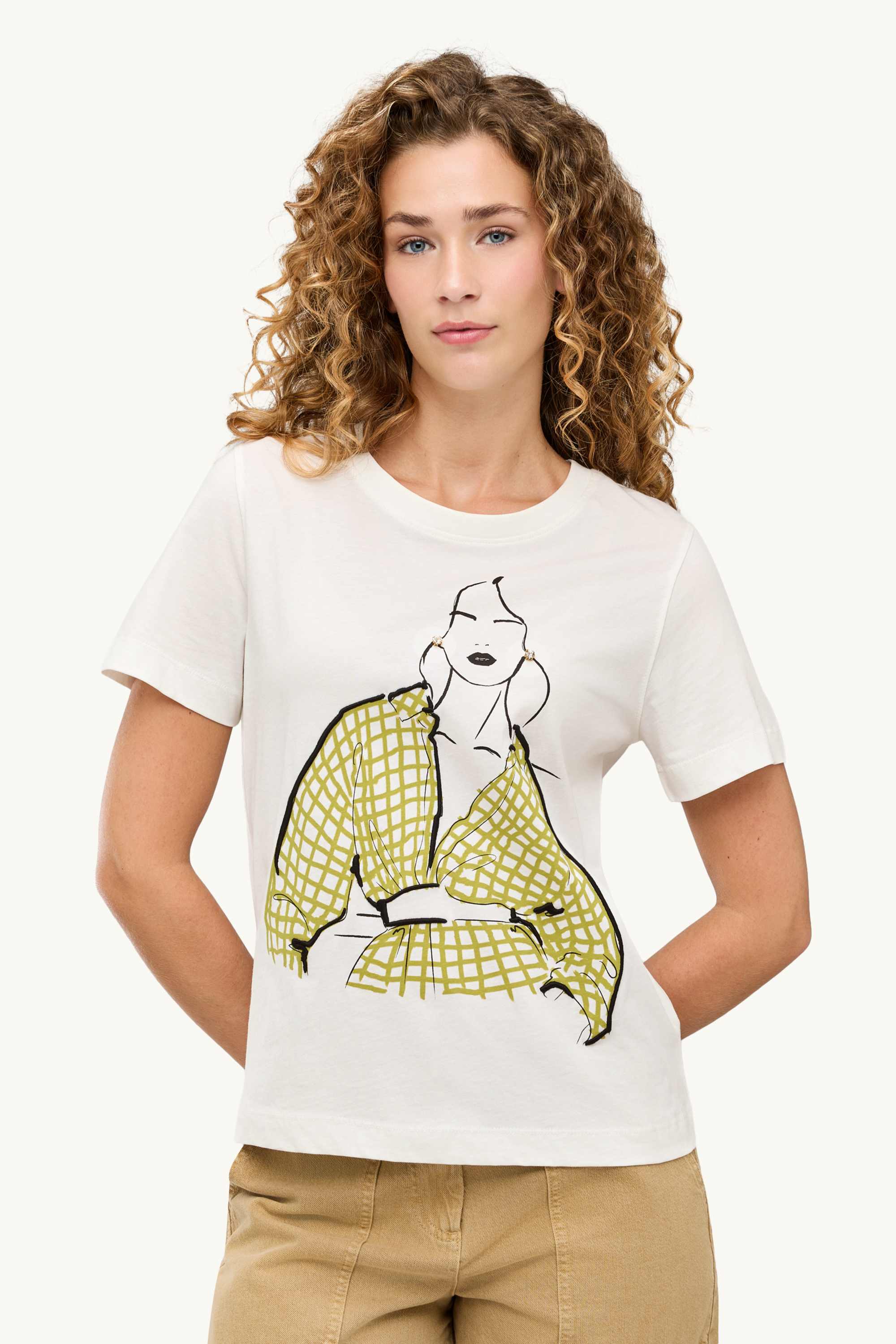 T-shirt - regular fit cremewhite