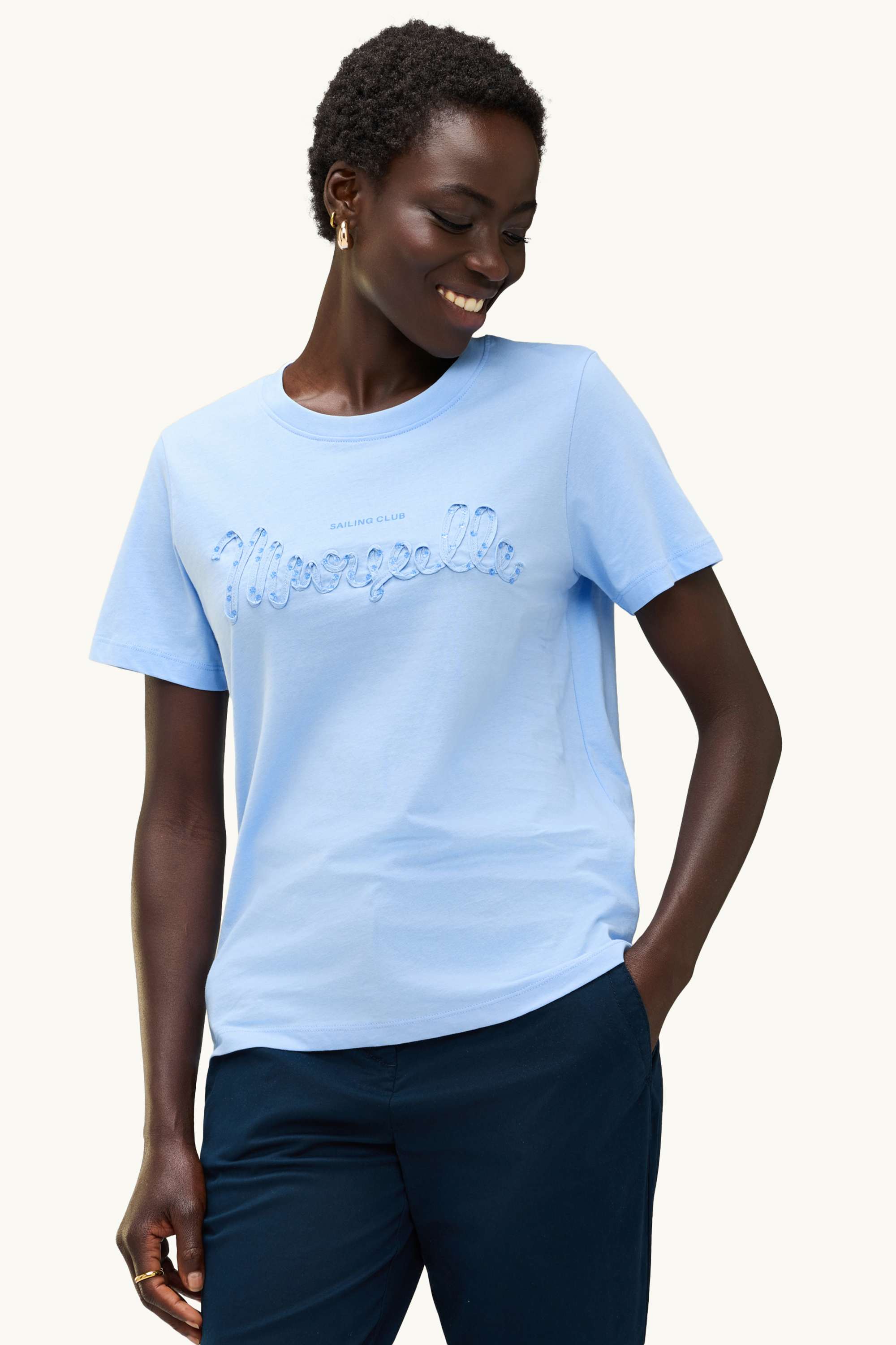T-shirt - regular fit - shiny light blue