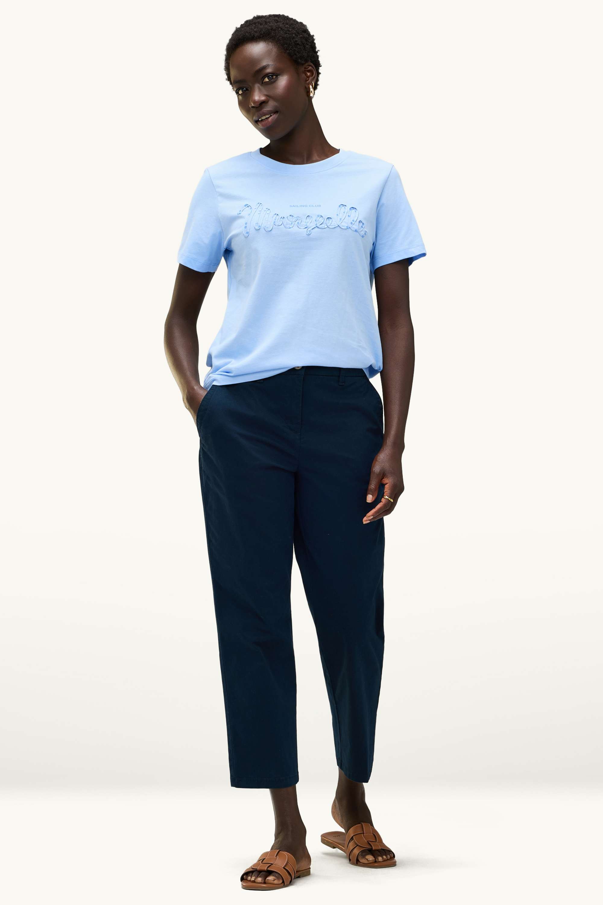 T-shirt - regular fit - shiny light blue