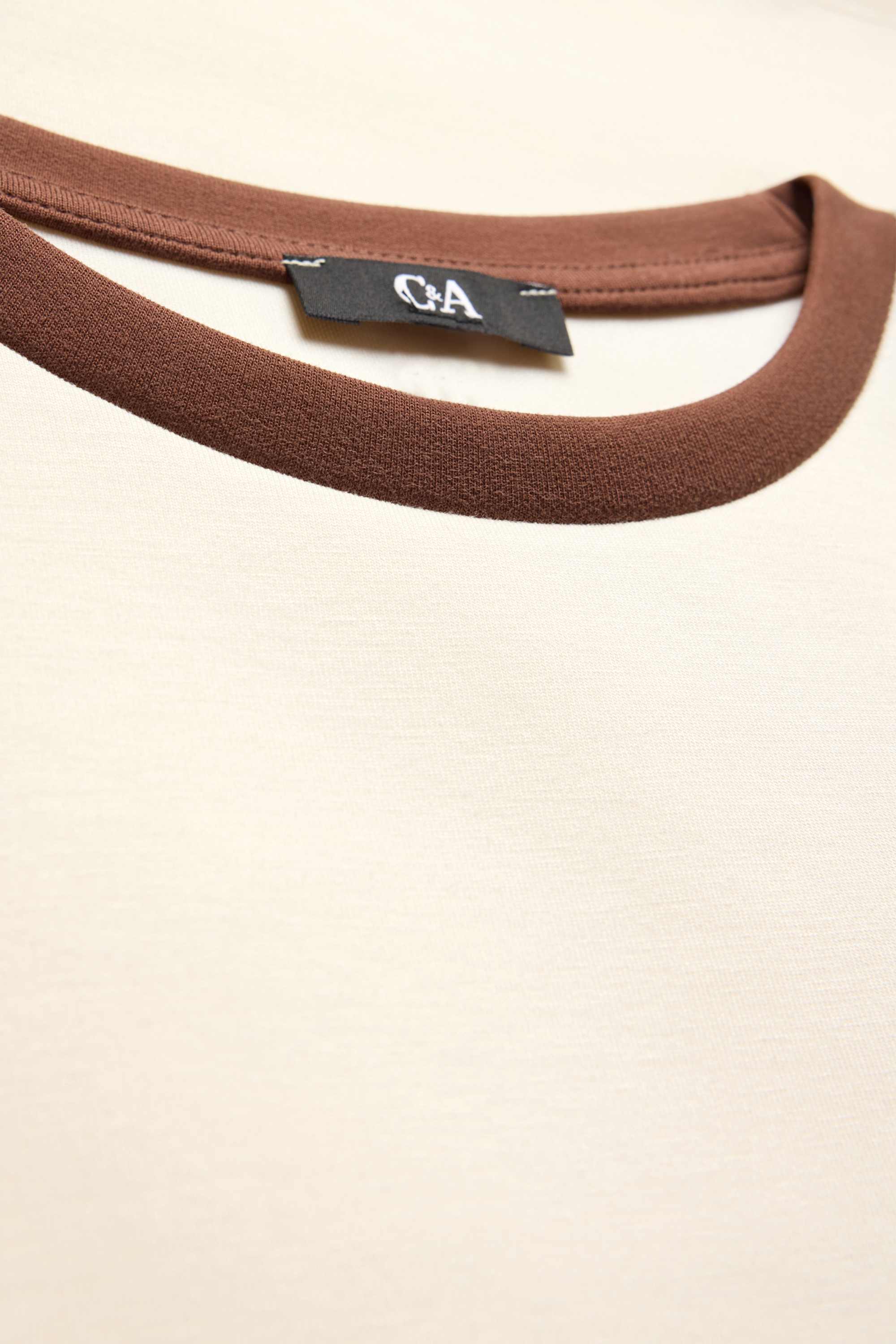 T-shirt - relaxed fit brown / cremewhite