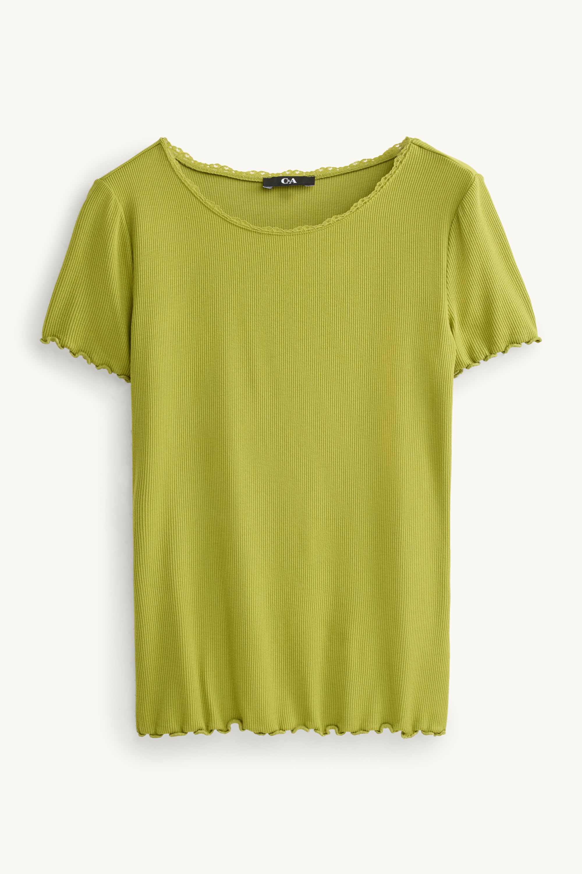 T-shirt - relaxed fit - ribbed green
