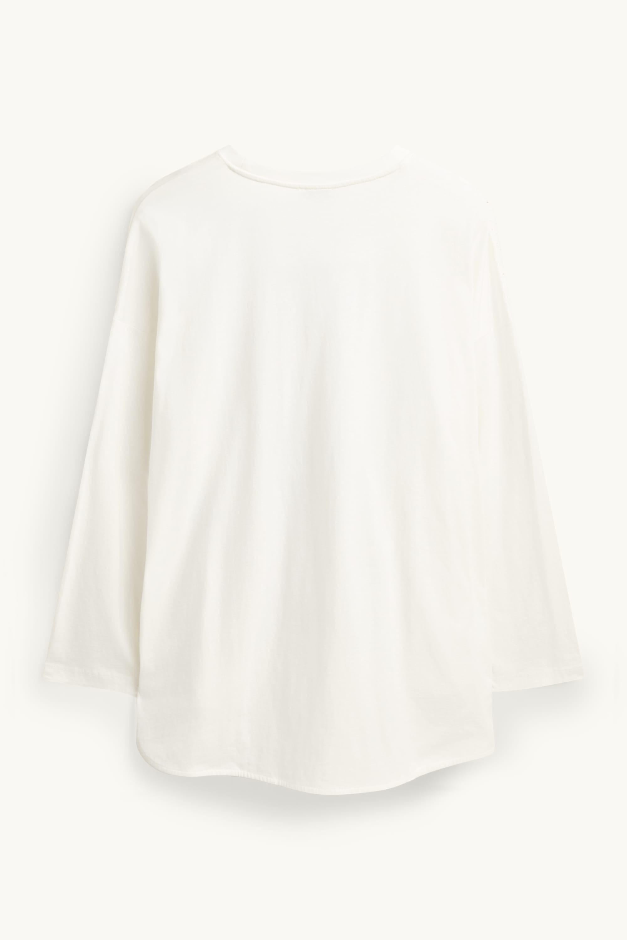 Long sleeve top - relaxed fit - shiny white