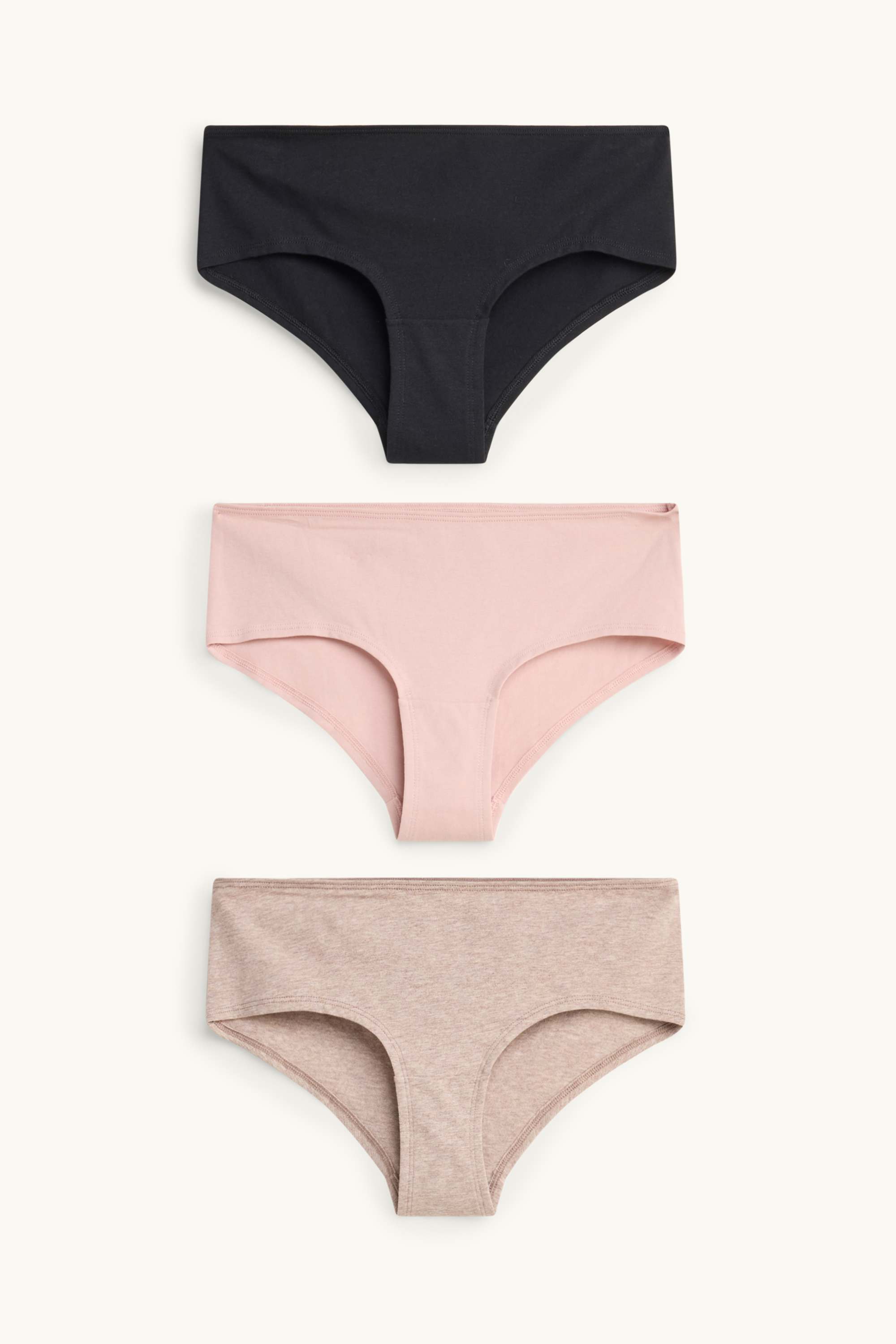 Multipack of 3 - hipsters black / beige