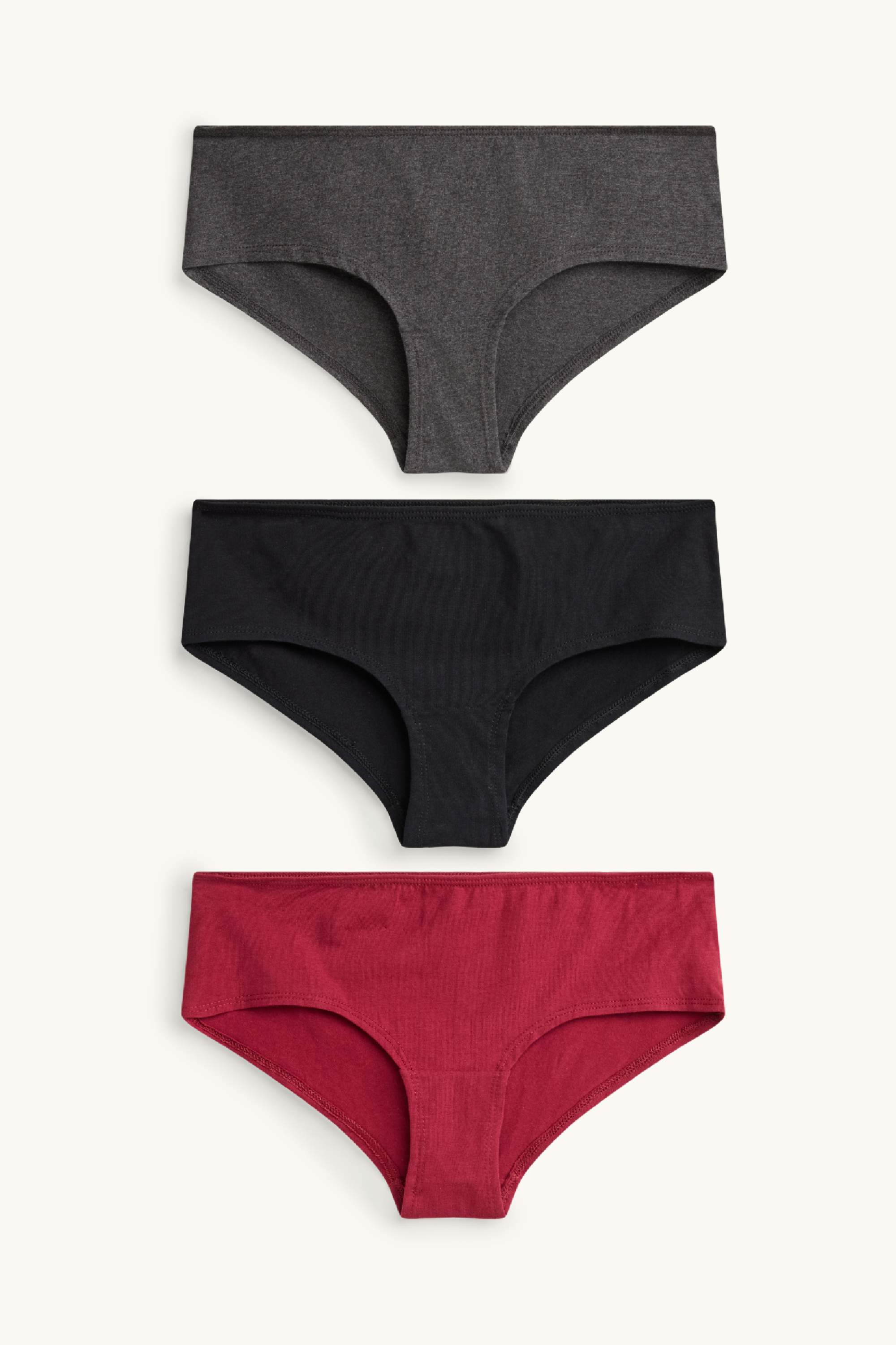 Multipack of 3 - hipsters gray / dark red