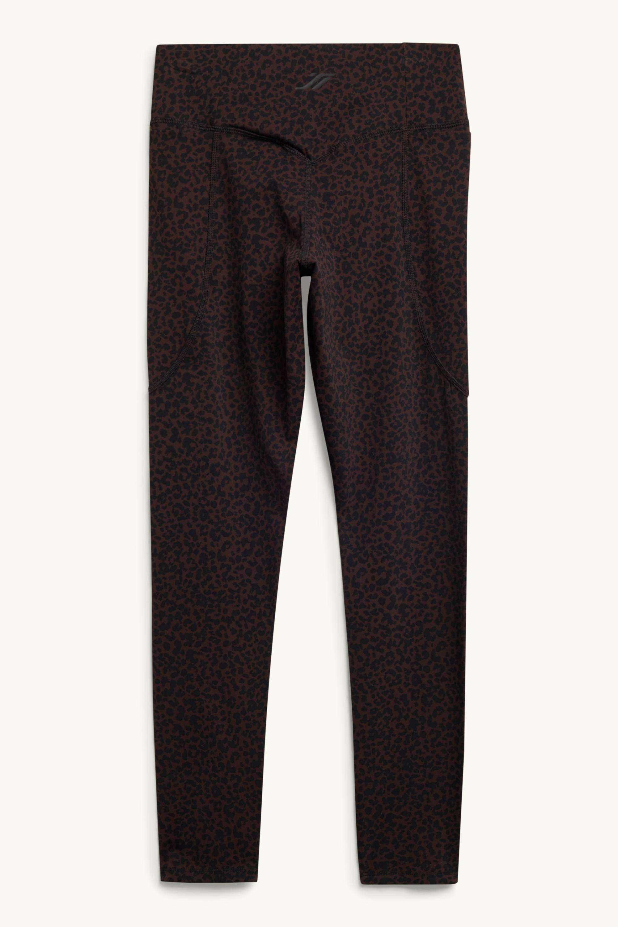 Active leggings - 4 Way Stretch - leopard print - UV protection dark brown