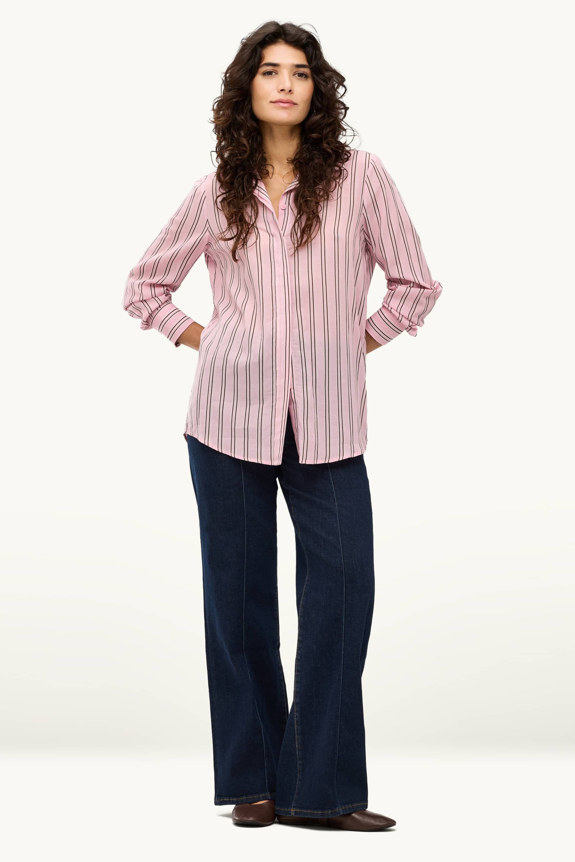 Shirt blouse - striped rose