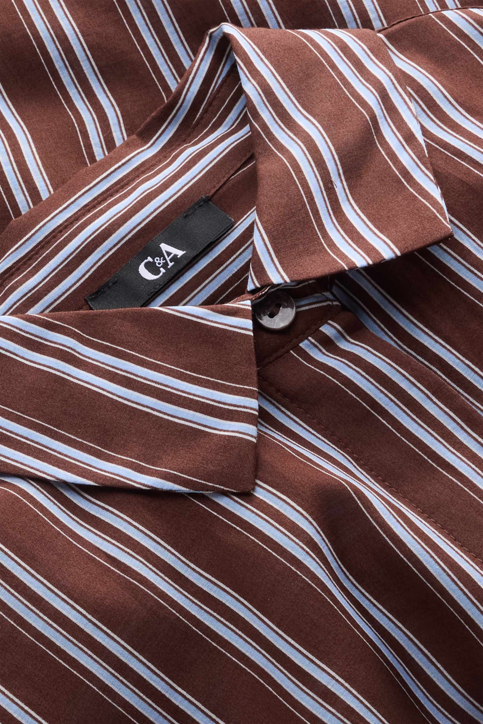 Shirt blouse - striped brown