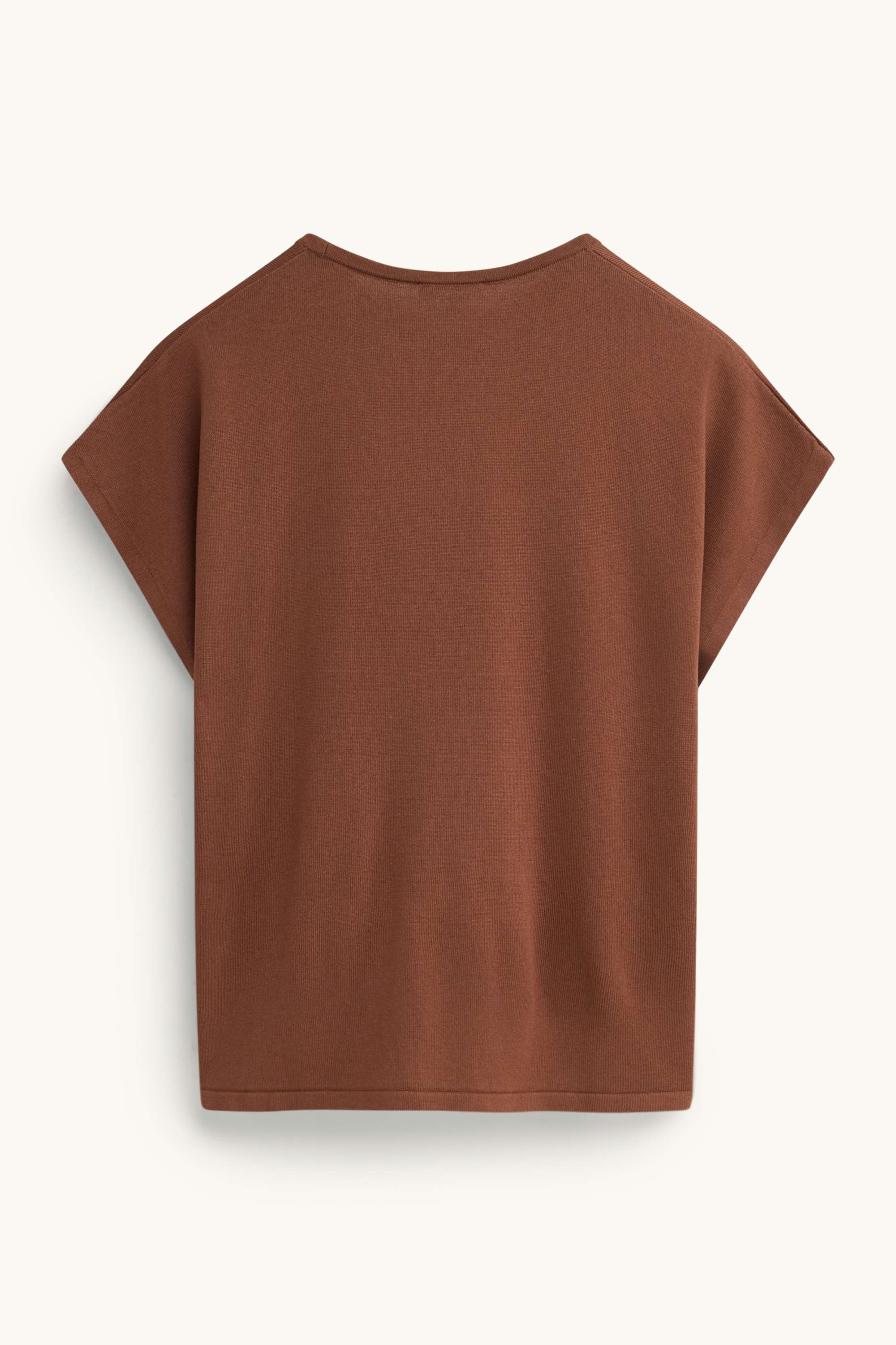 Knitted jumper - short sleeve light brown