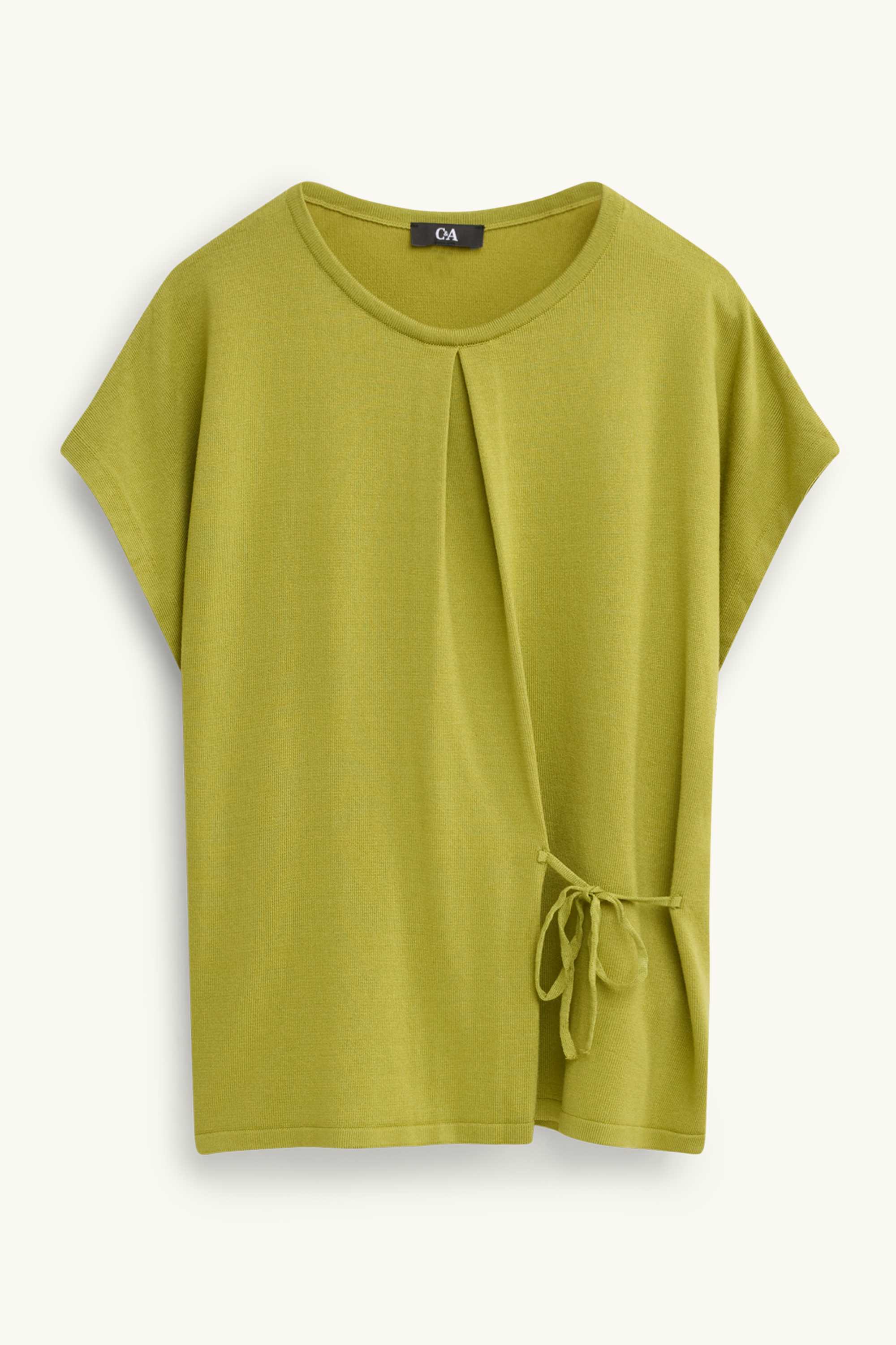 Knitted jumper - short sleeve green