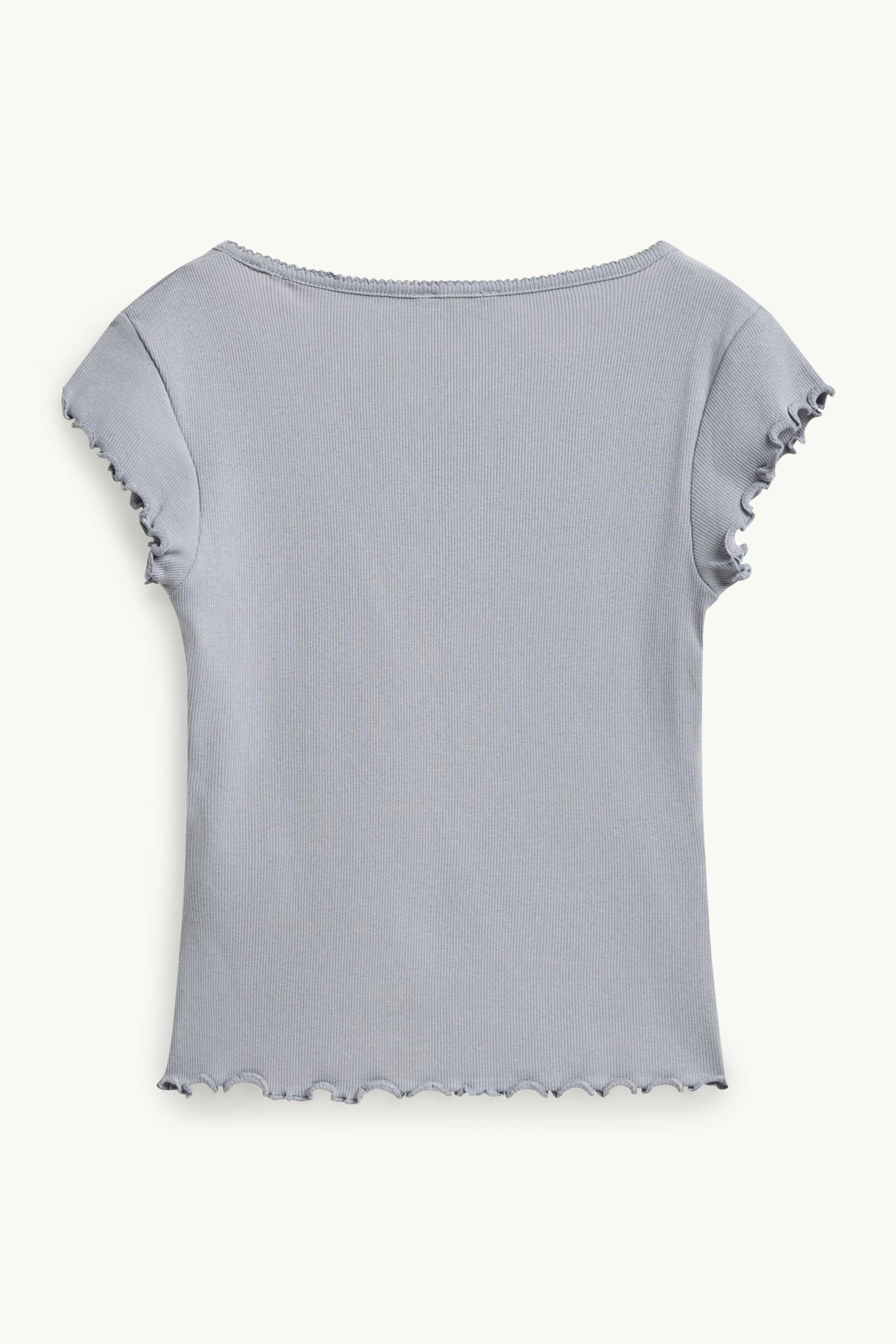 T-shirt - slim fit - ribbed gray