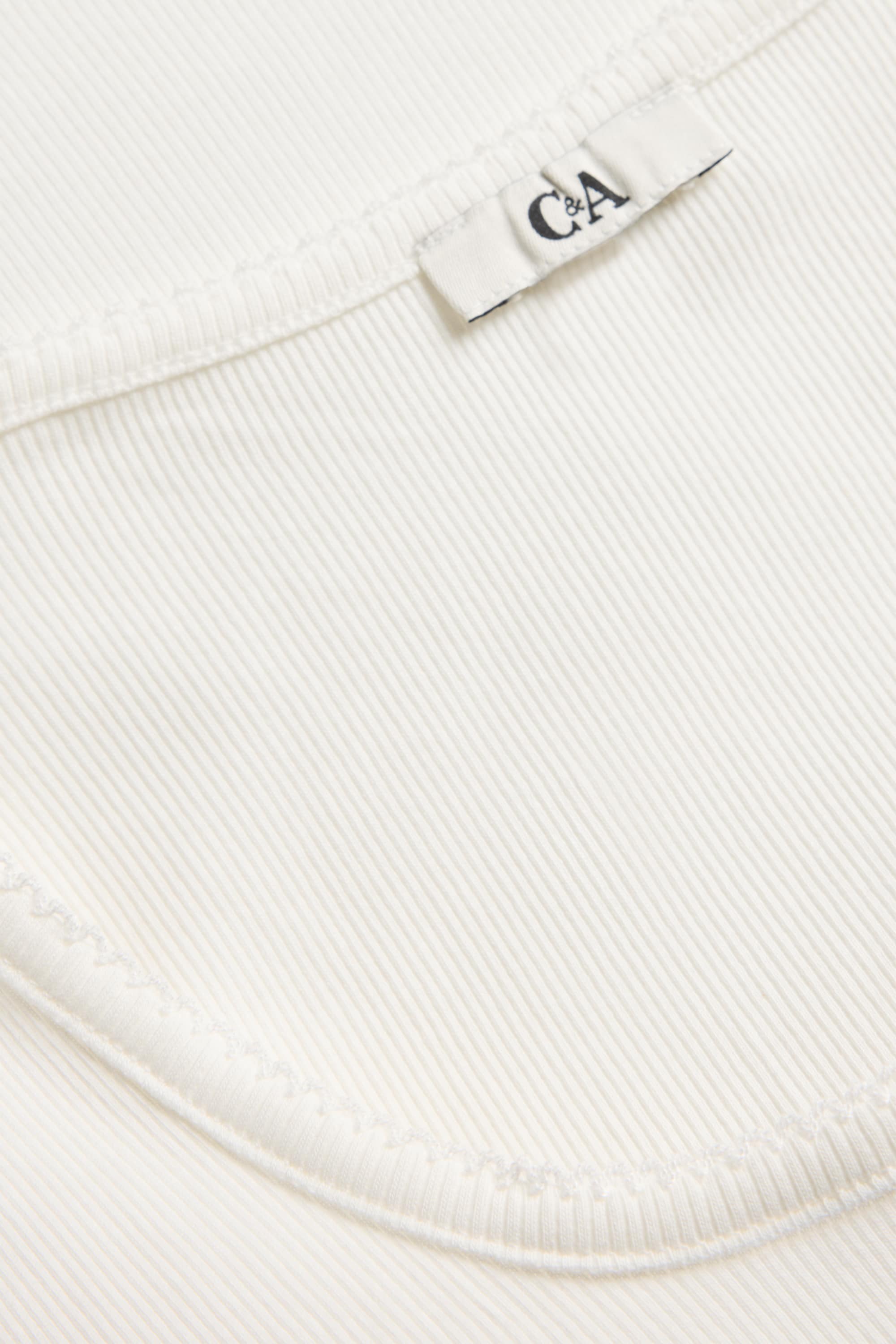 T-shirt - slim fit - ribbed white