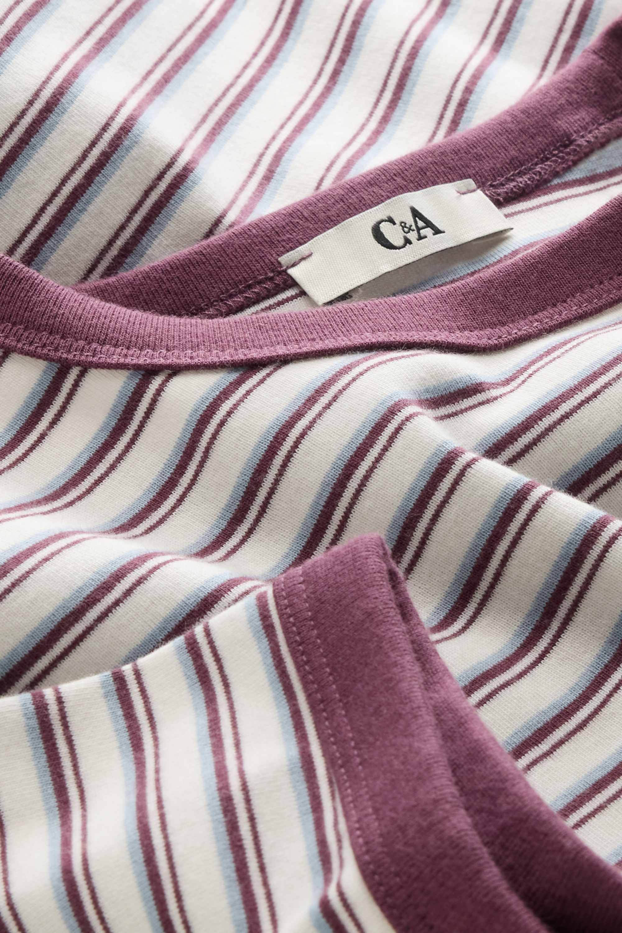 T-shirt - slim fit - striped white