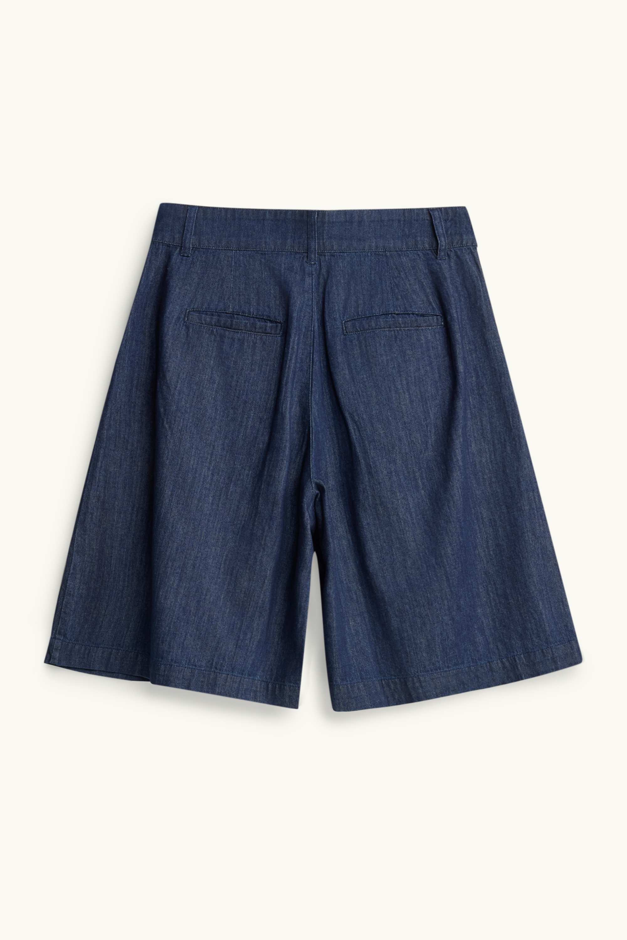 Jorts - mid-rise waist denim-dark blue