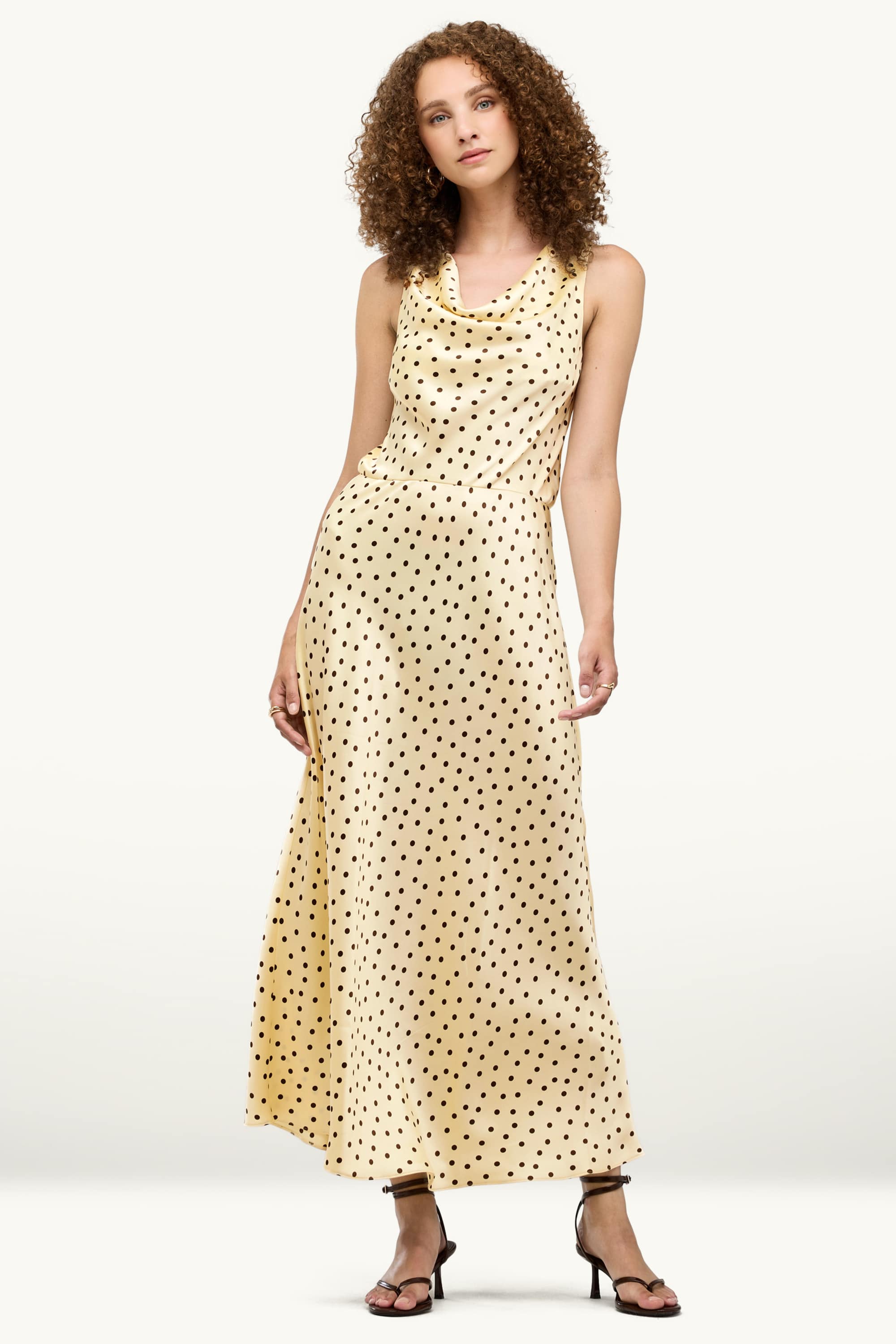 Fit & flare dress - polka dot yellow