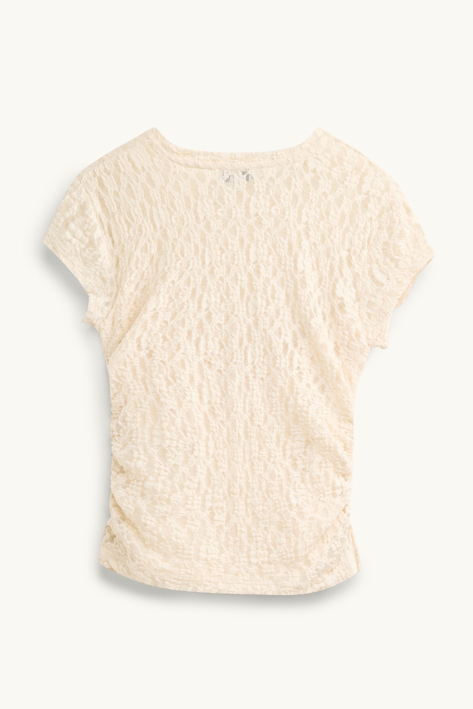 T-shirt - slim fit - mesh beige