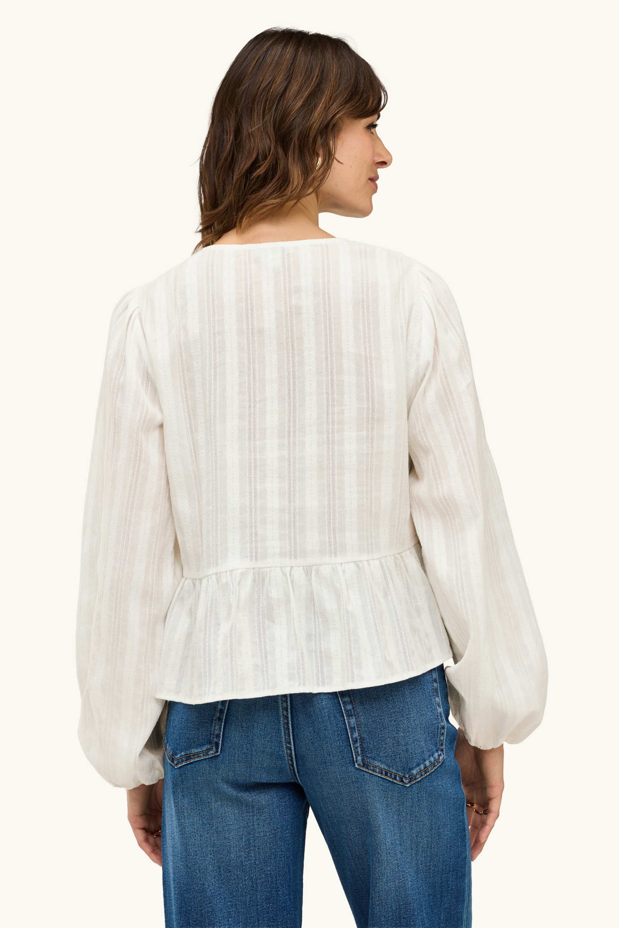 V-neck blouse white
