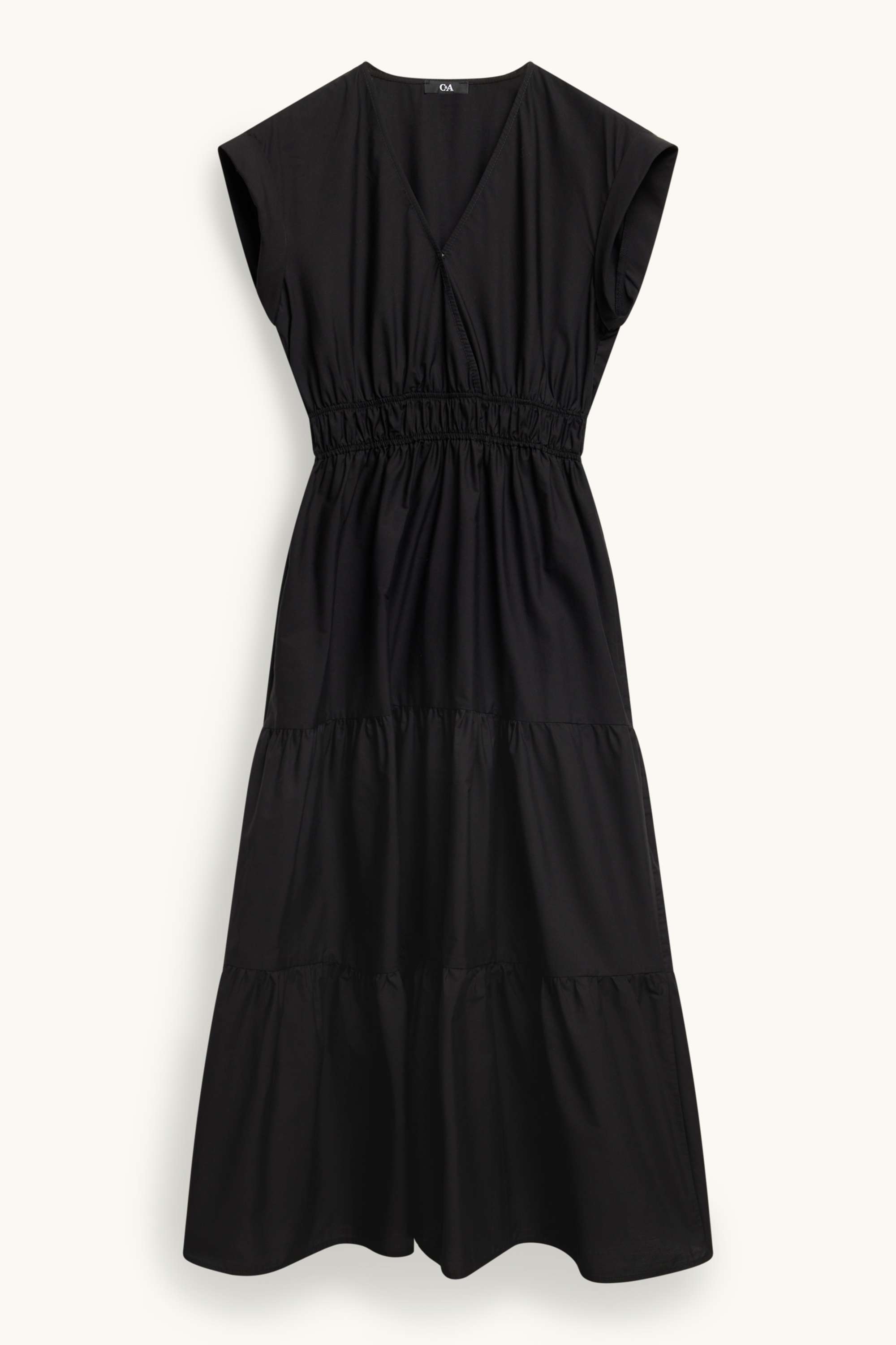 Fit & flare V-neck dress black
