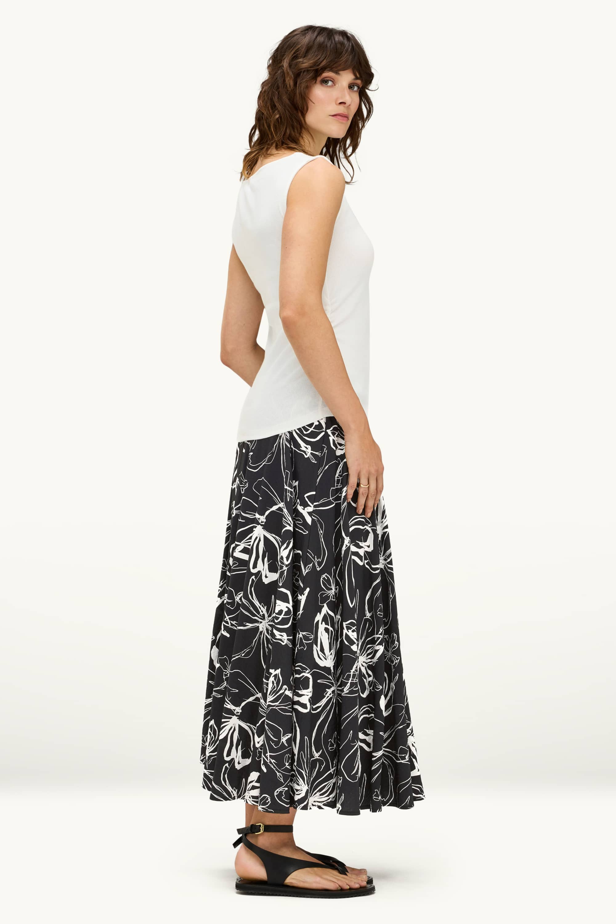 Skirt - floral black