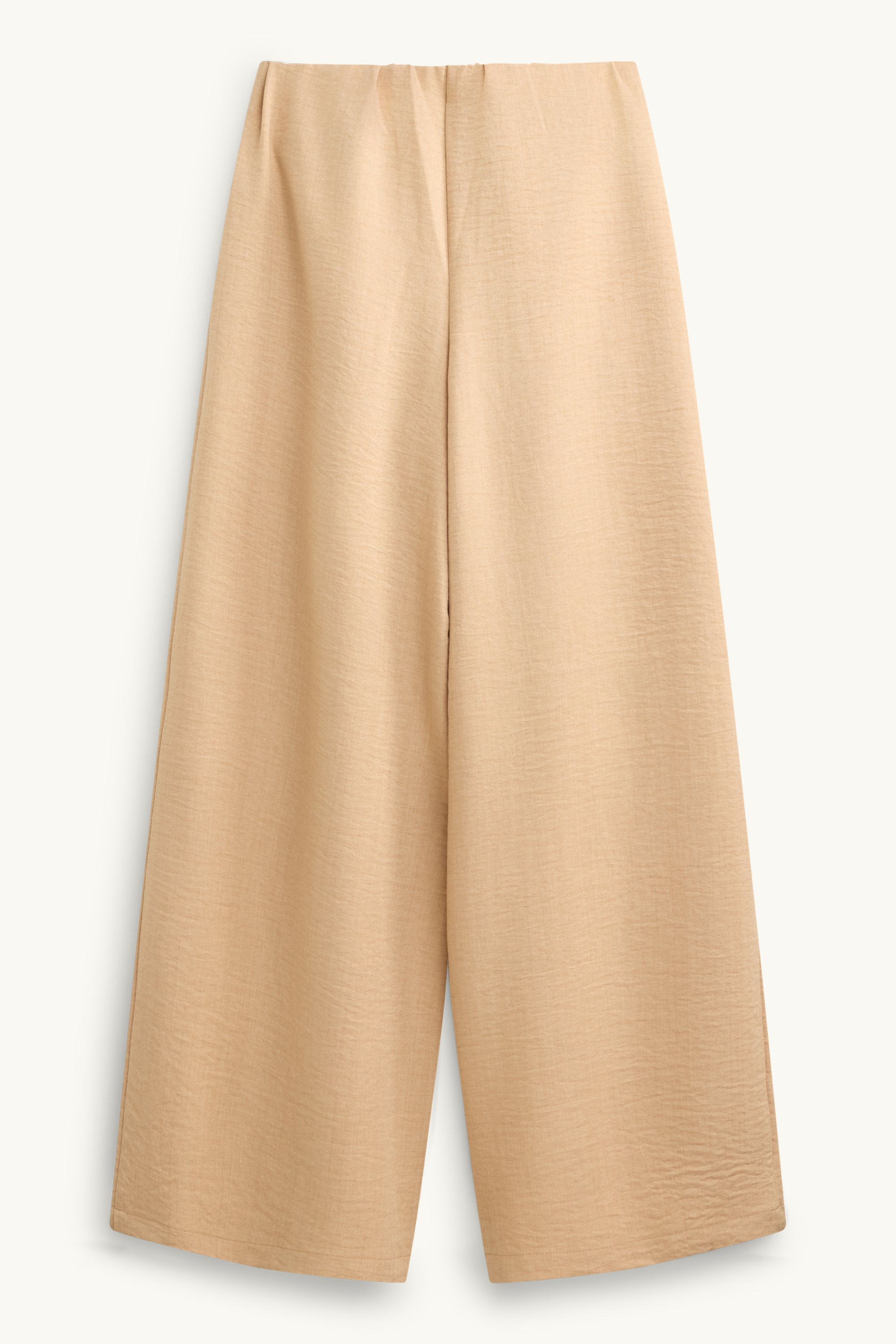 Cloth trousers - mid-rise waist - wide leg beige
