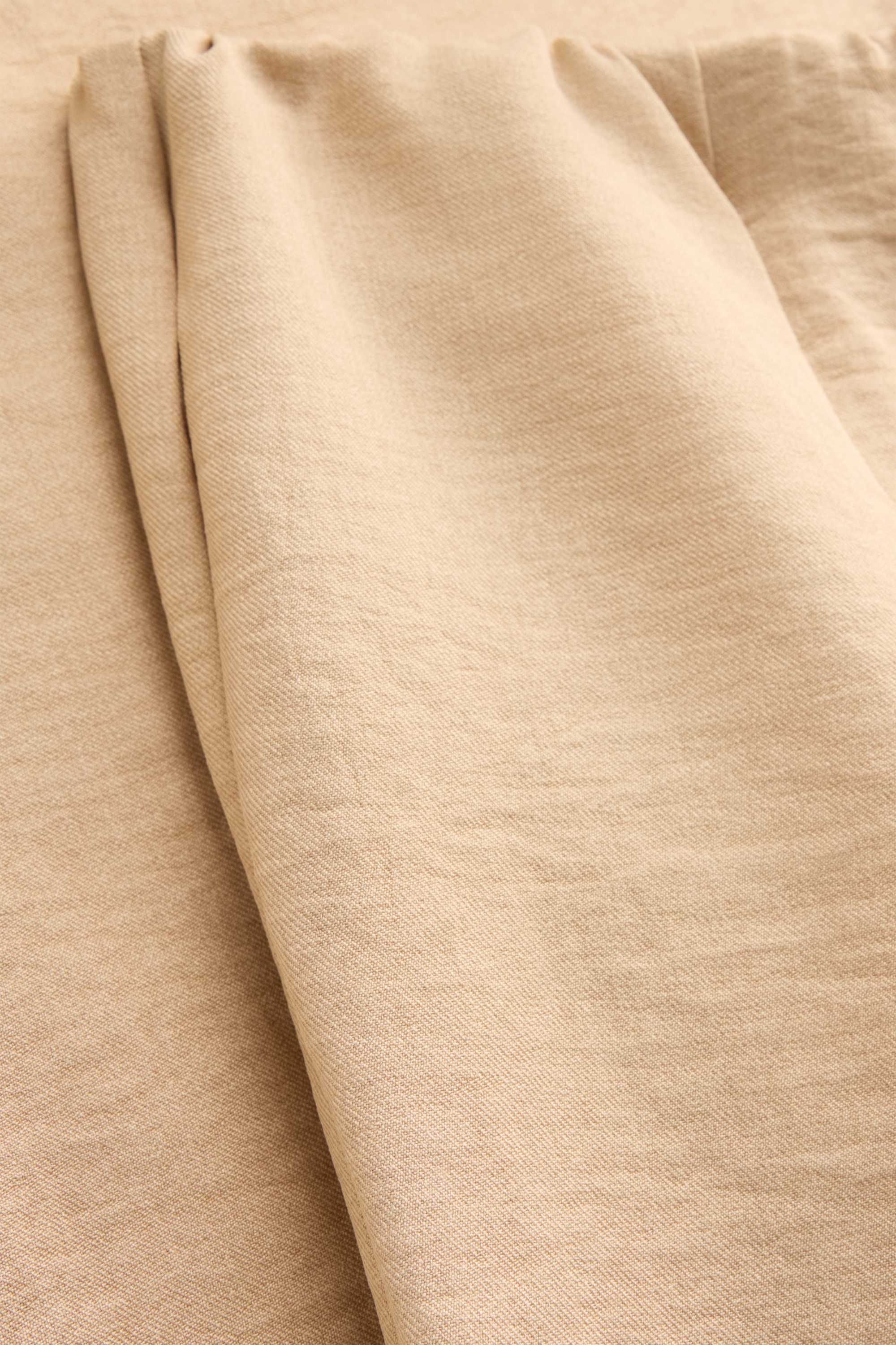 Cloth trousers - mid-rise waist - wide leg beige