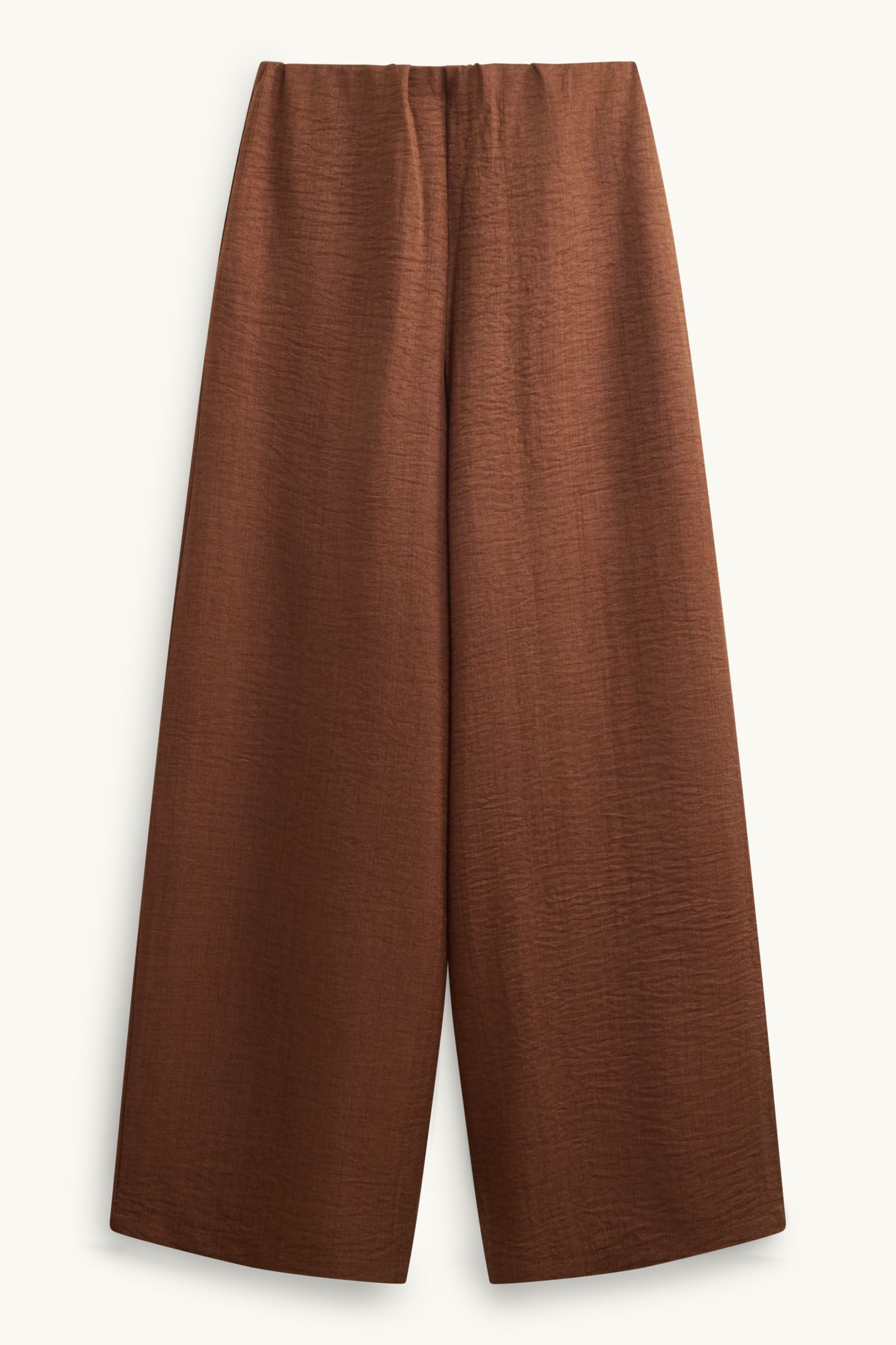 Cloth trousers - mid-rise waist - wide leg brown