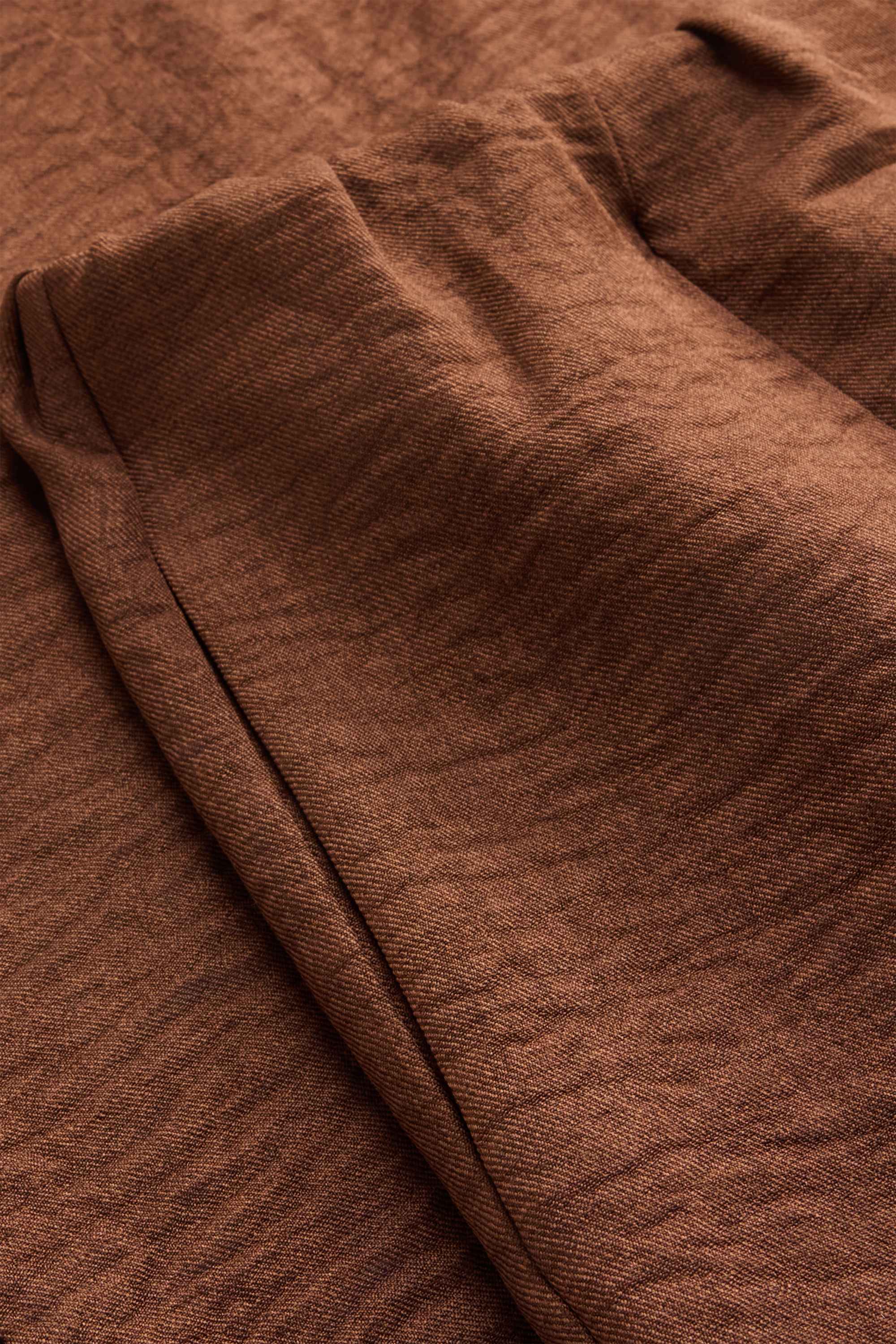 Cloth trousers - mid-rise waist - wide leg brown