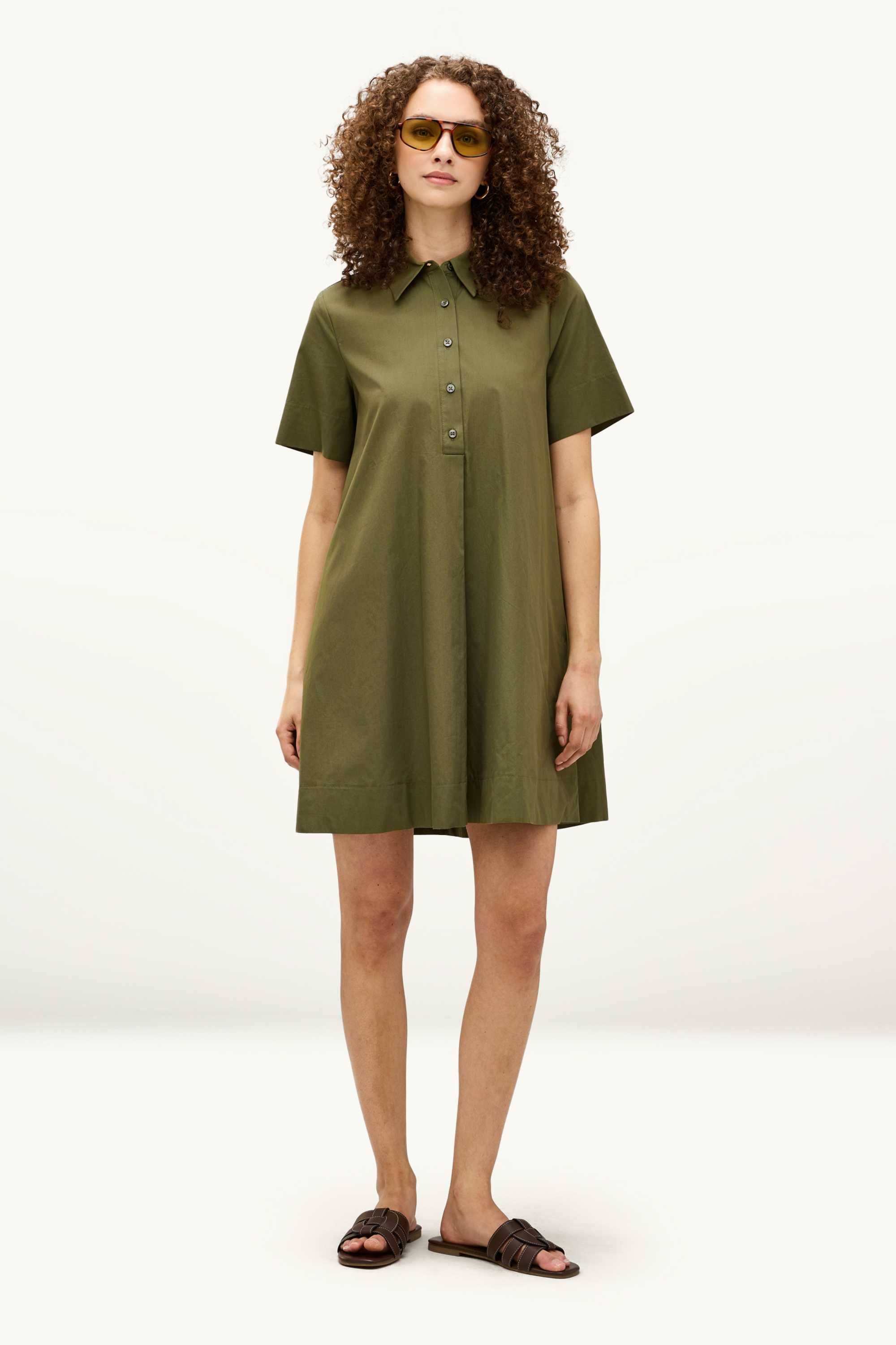 A-line dress khaki