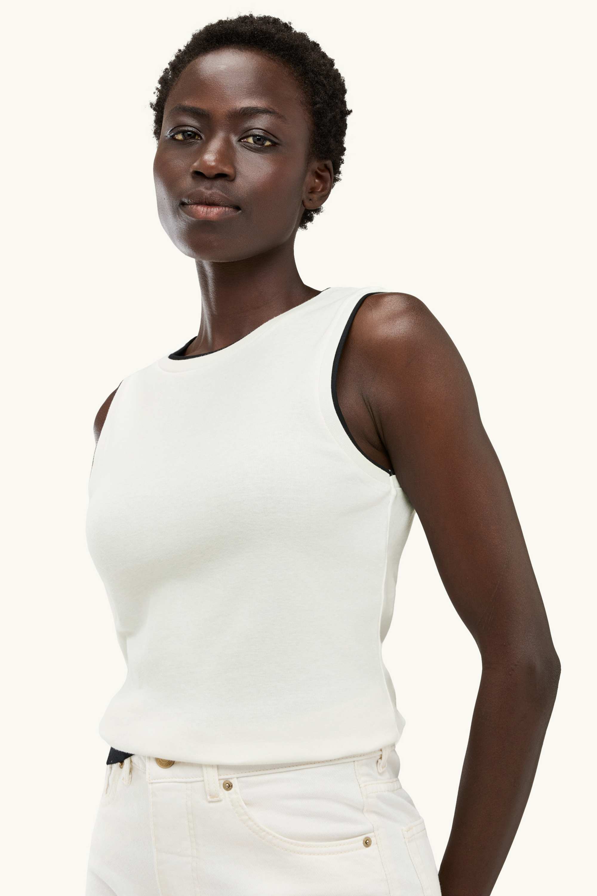 Top - 2-in-1 look white