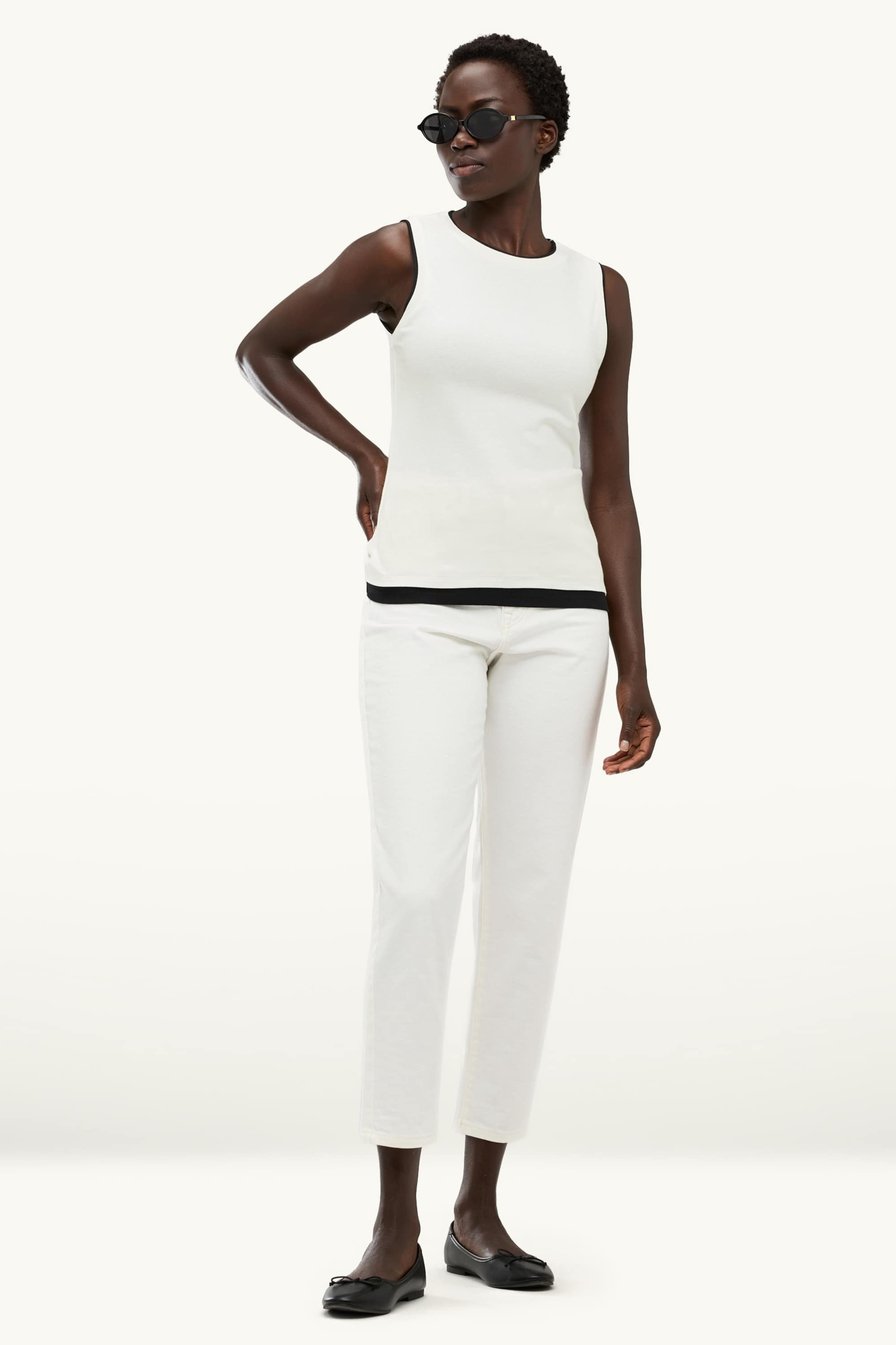 Top - 2-in-1 look white