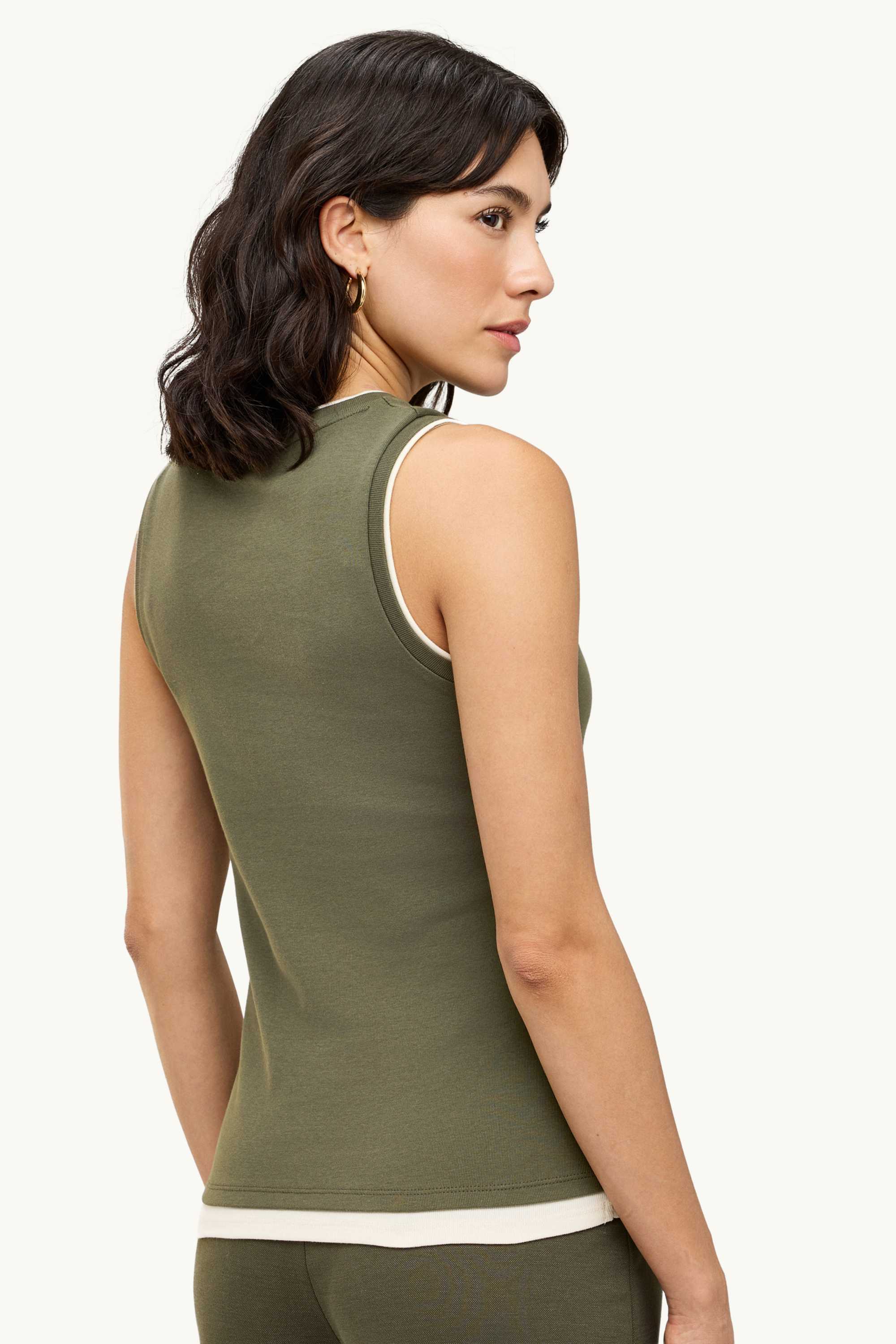 Top - 2-in-1 look khaki