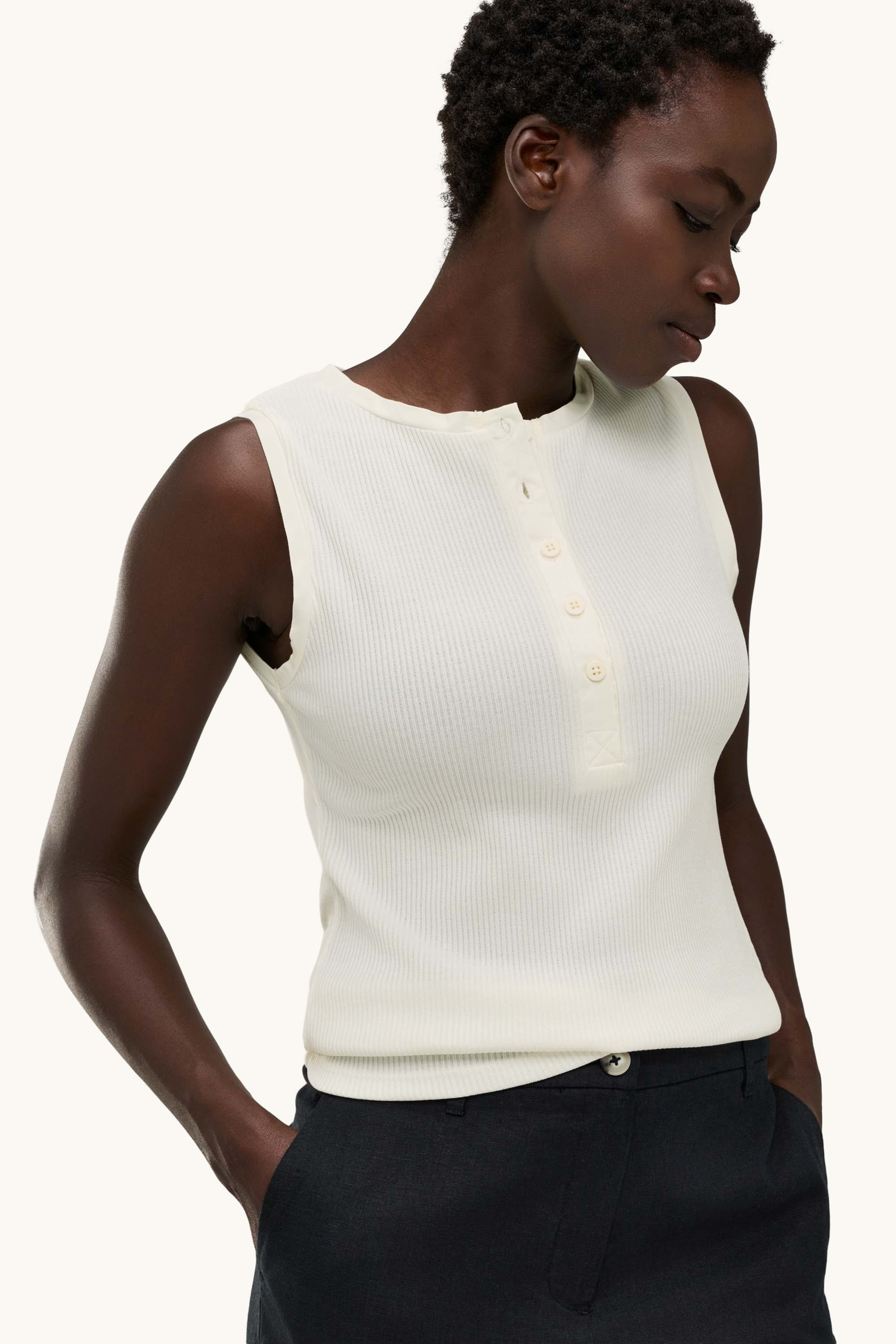 Top - ribbed white