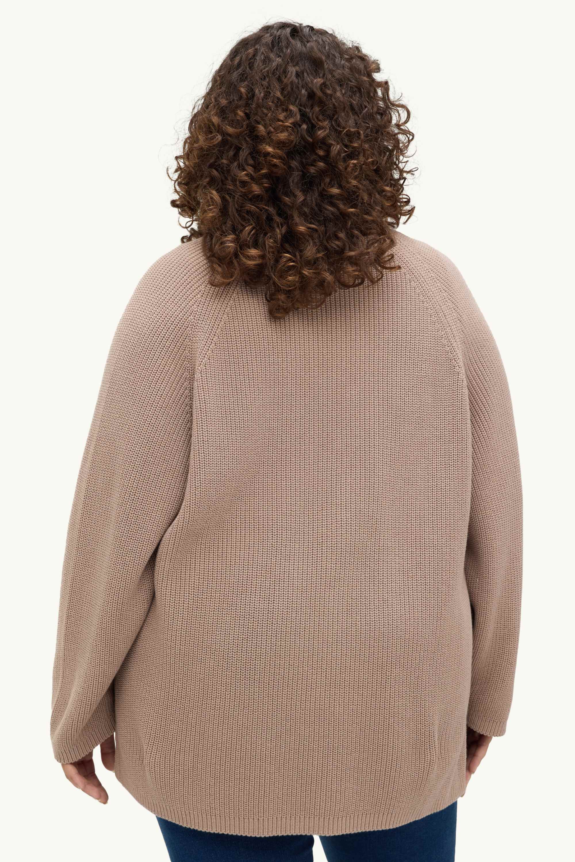 Cardigan - ribbed nougat coloured
