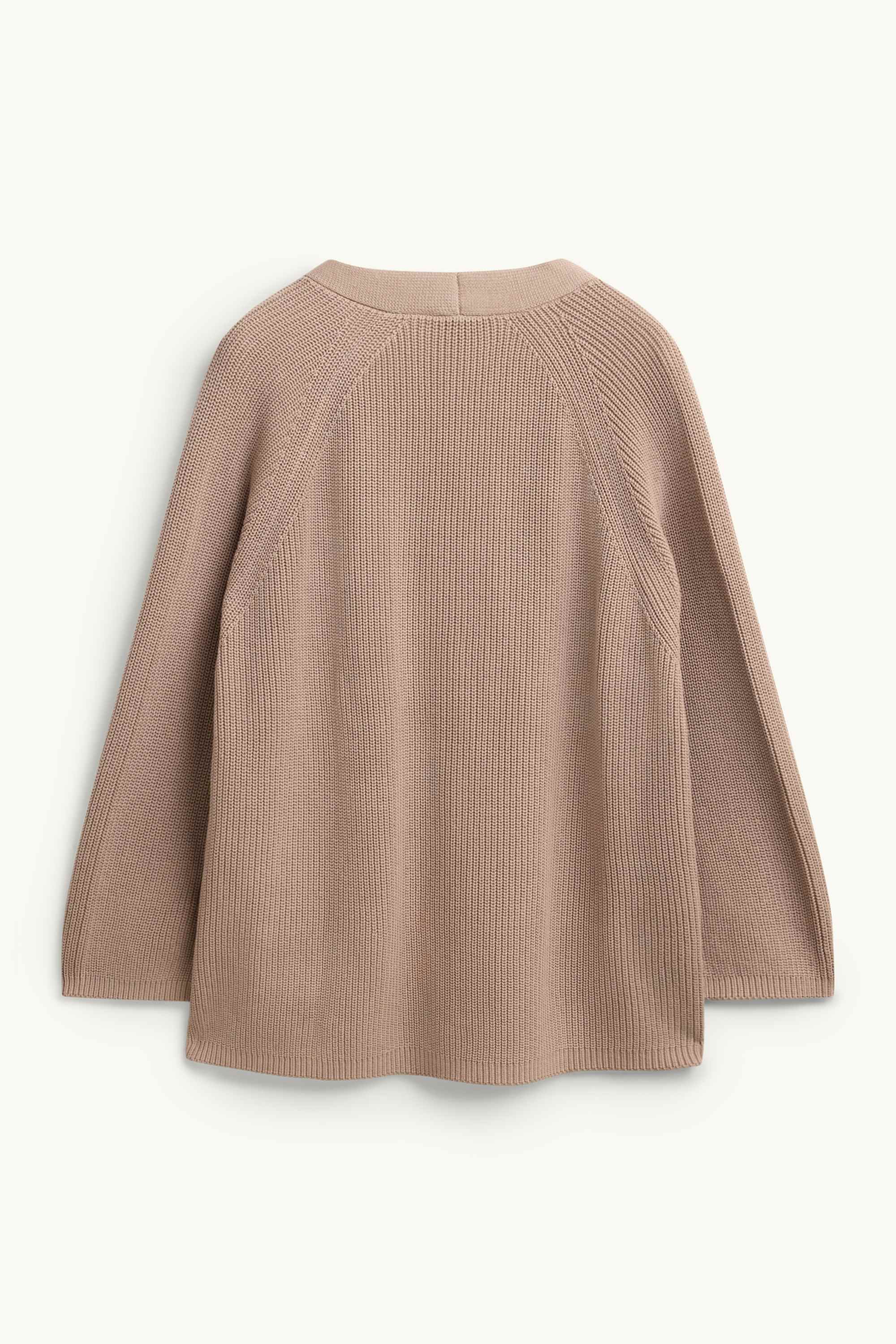 Cardigan - ribbed nougat coloured